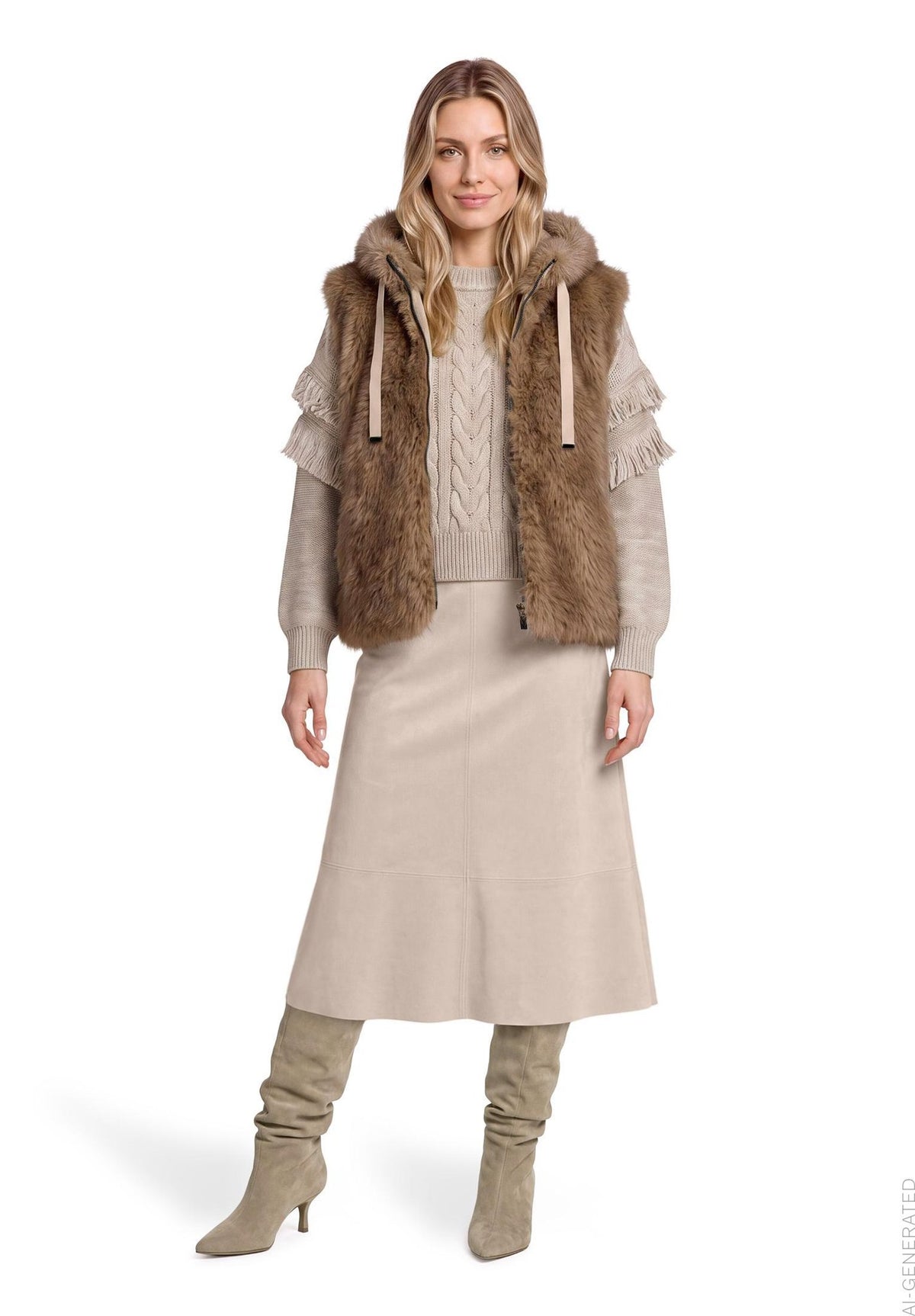 Betty & Co Damen Outdoorwesten Taupe Melange