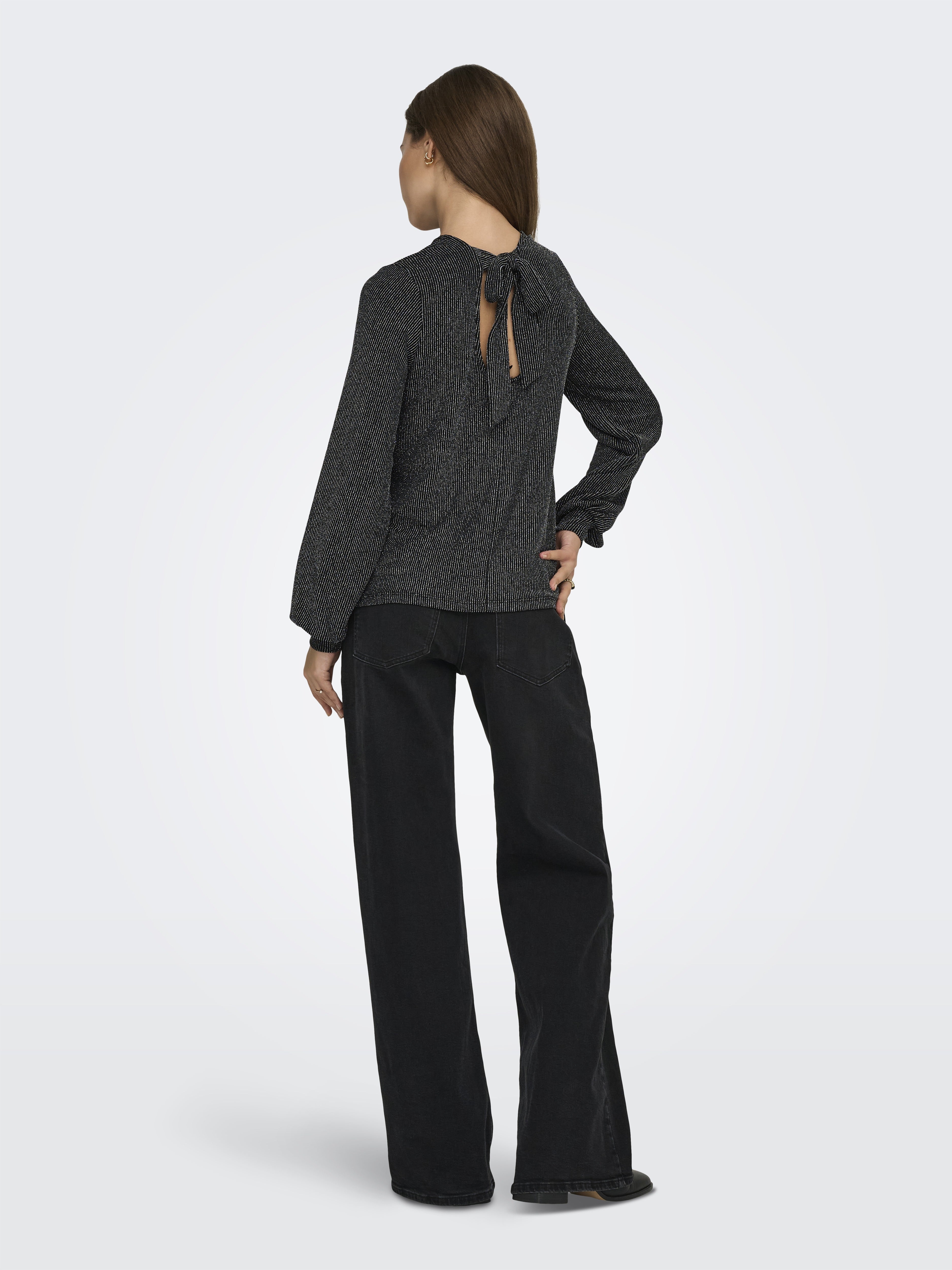 Only Damen Tops Black/Silver Gl