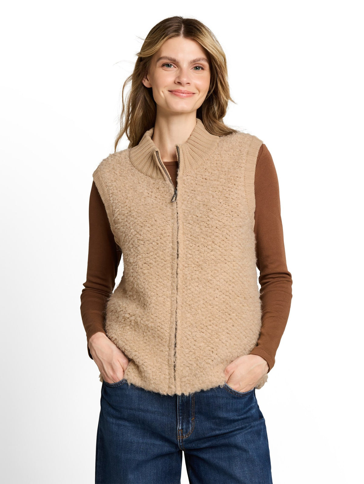 Tom Tailor Damen Strickjacken Gravel Beige Me