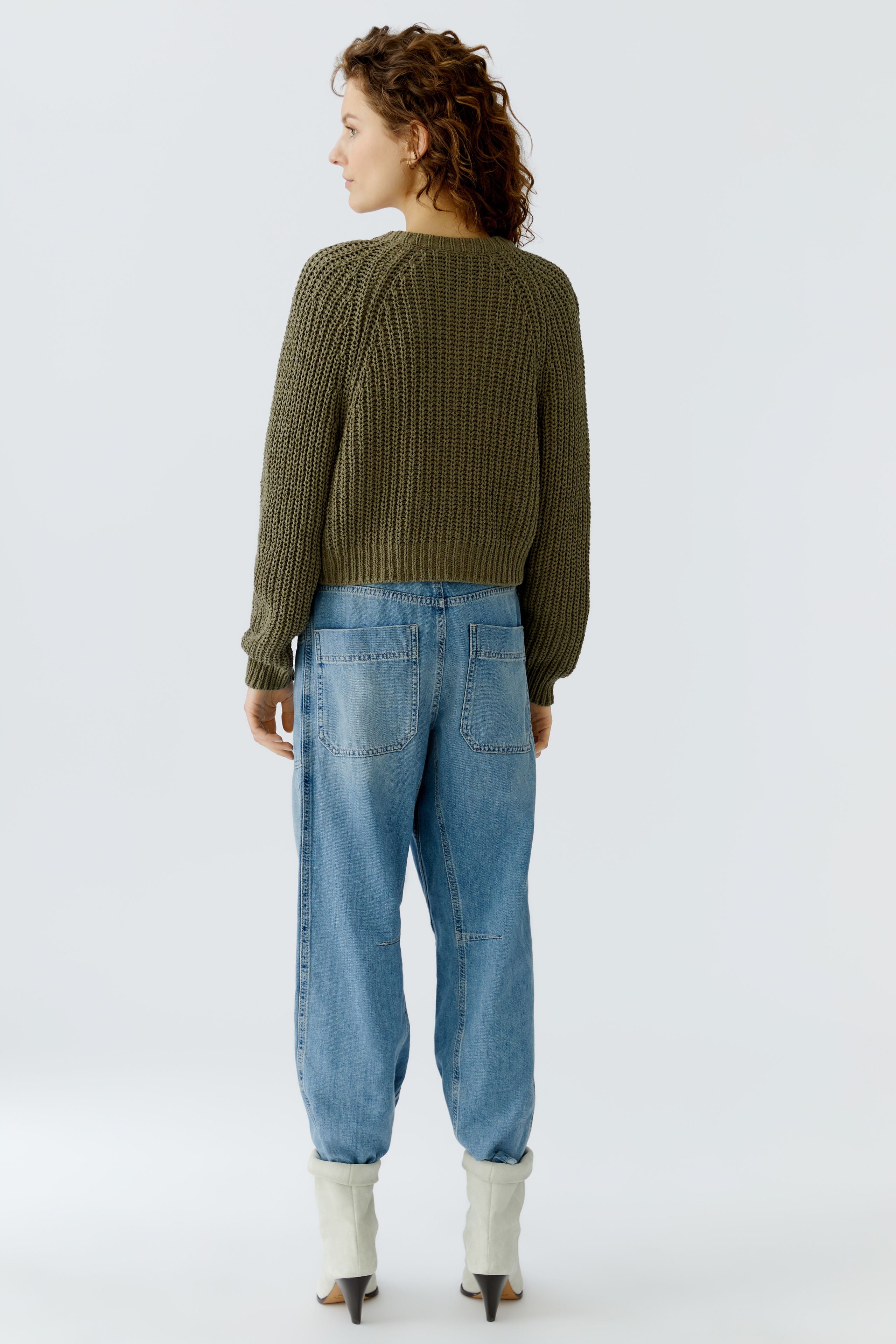 Oui Damen Strickjacken Green Gard