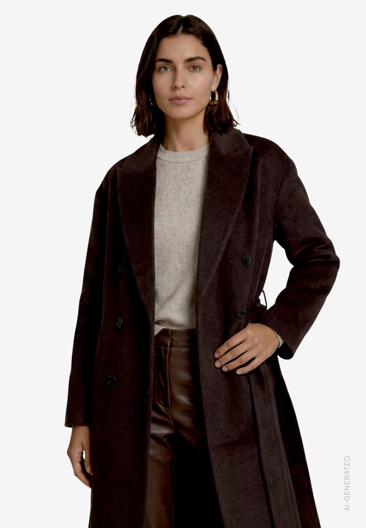 Zero Damen Mantel Dark Brown Mela