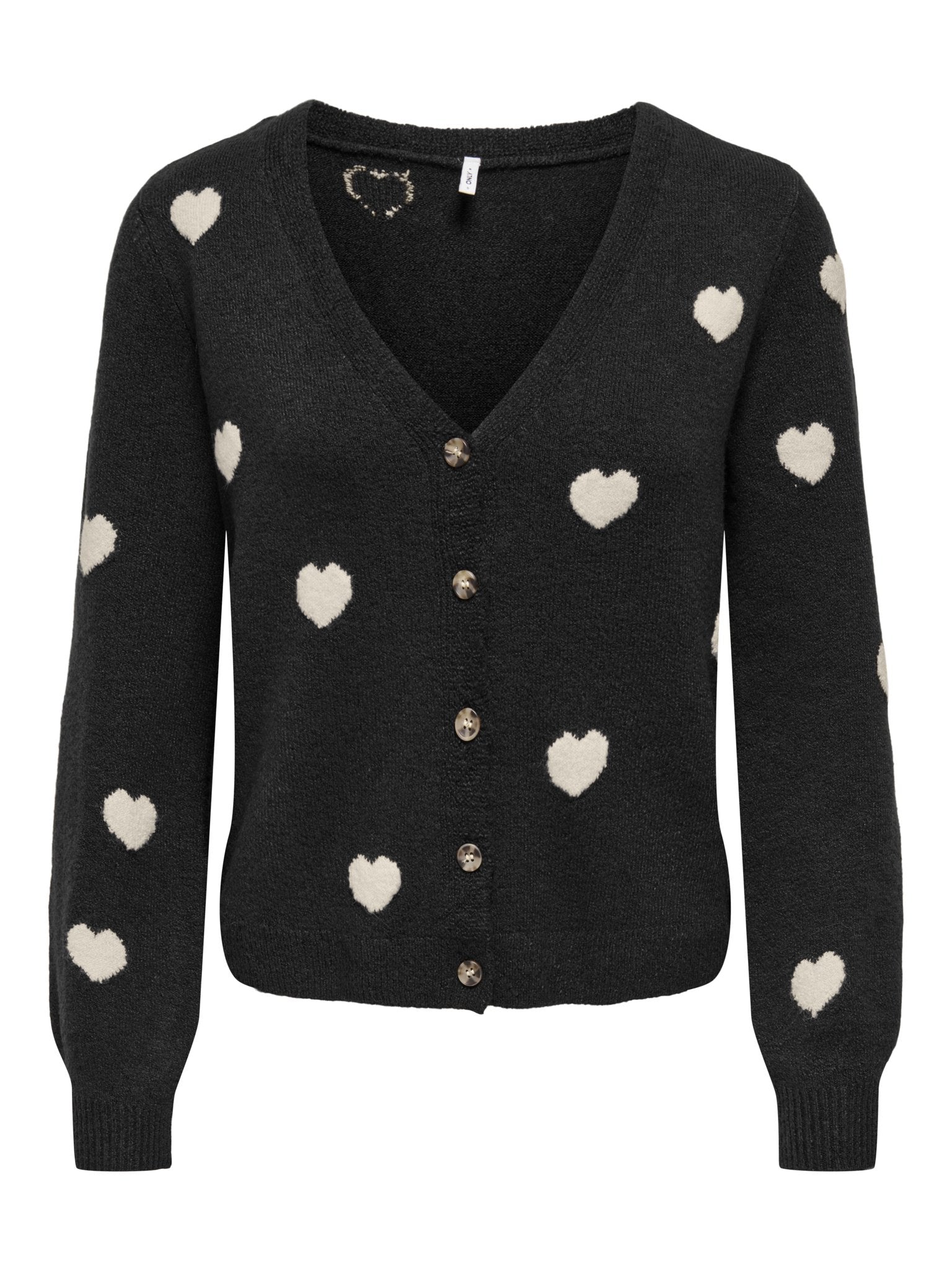 only Damen Strickjacken Black/Heart/Bir