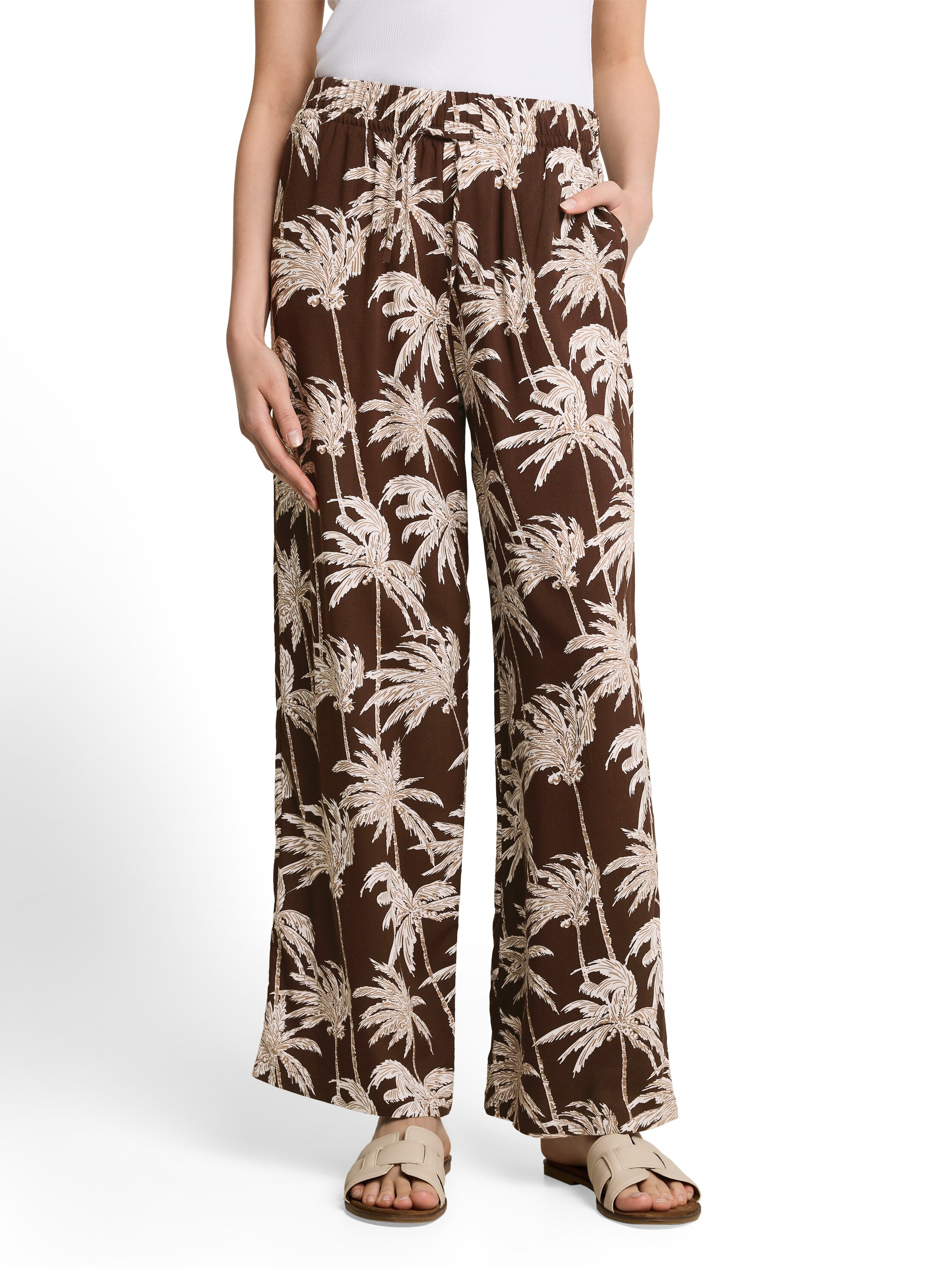 Tom Tailor denim Damen Hosen Brown Palmtree