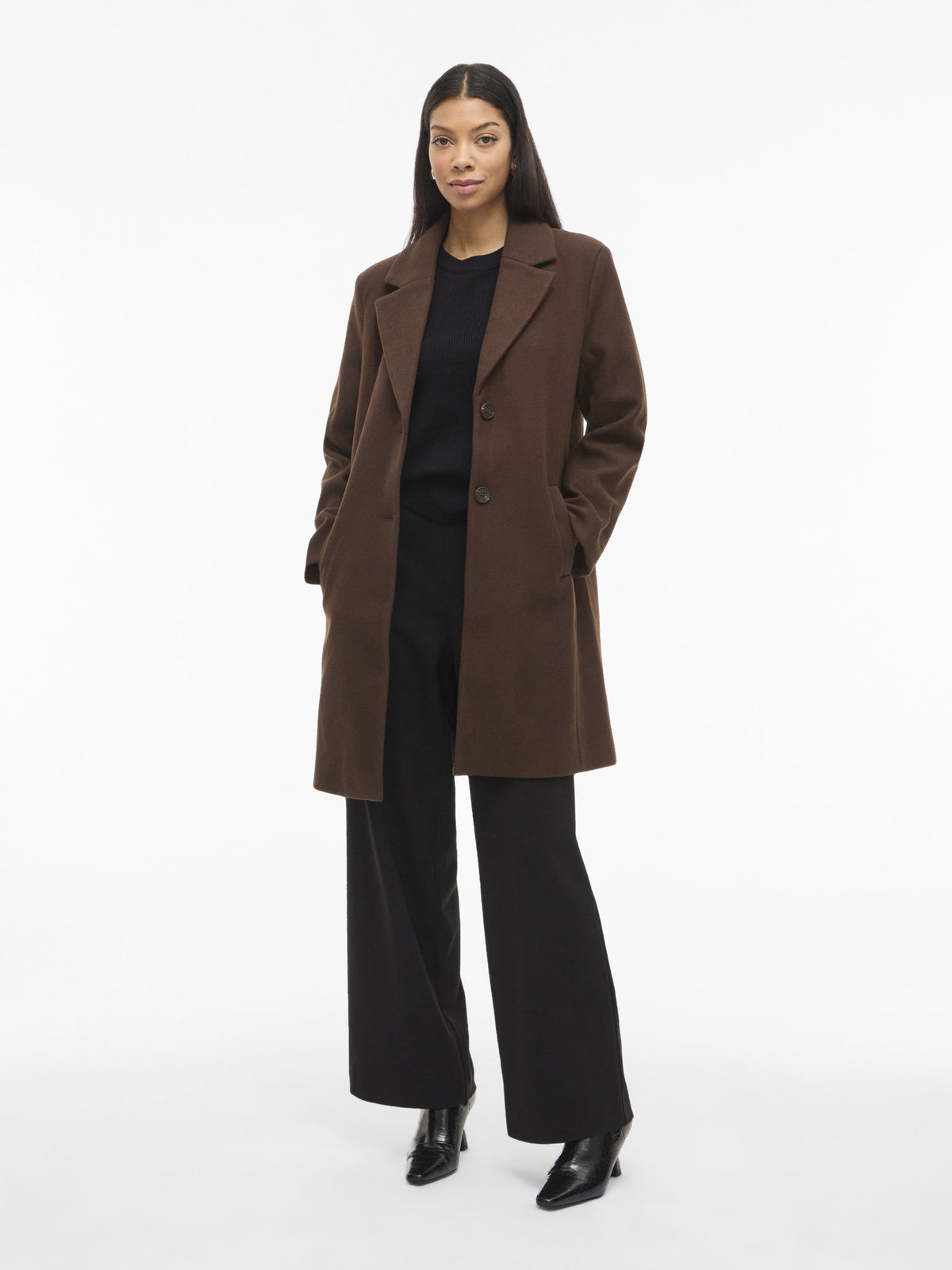 Vila Damen Mantel Coffee Bean