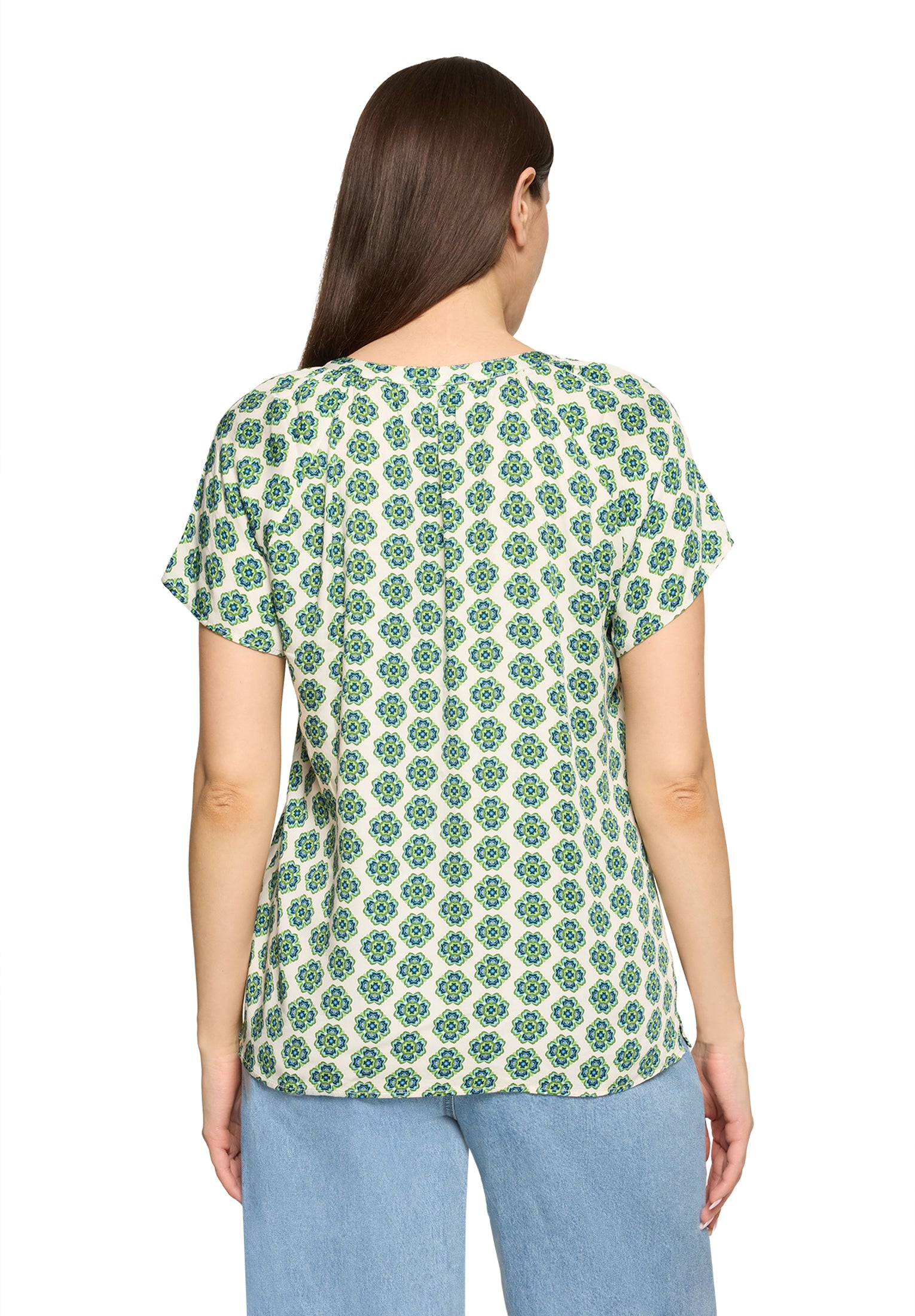 Cartoon Damen Blusen Green/Blue