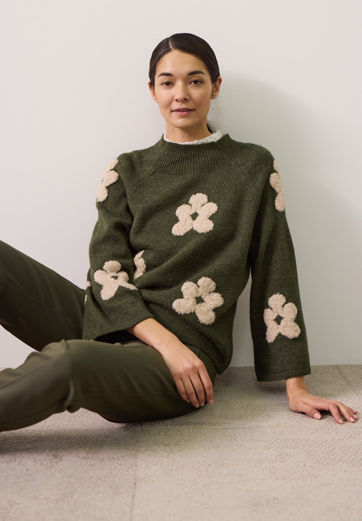 More & More Damen Pullover  Flower Int