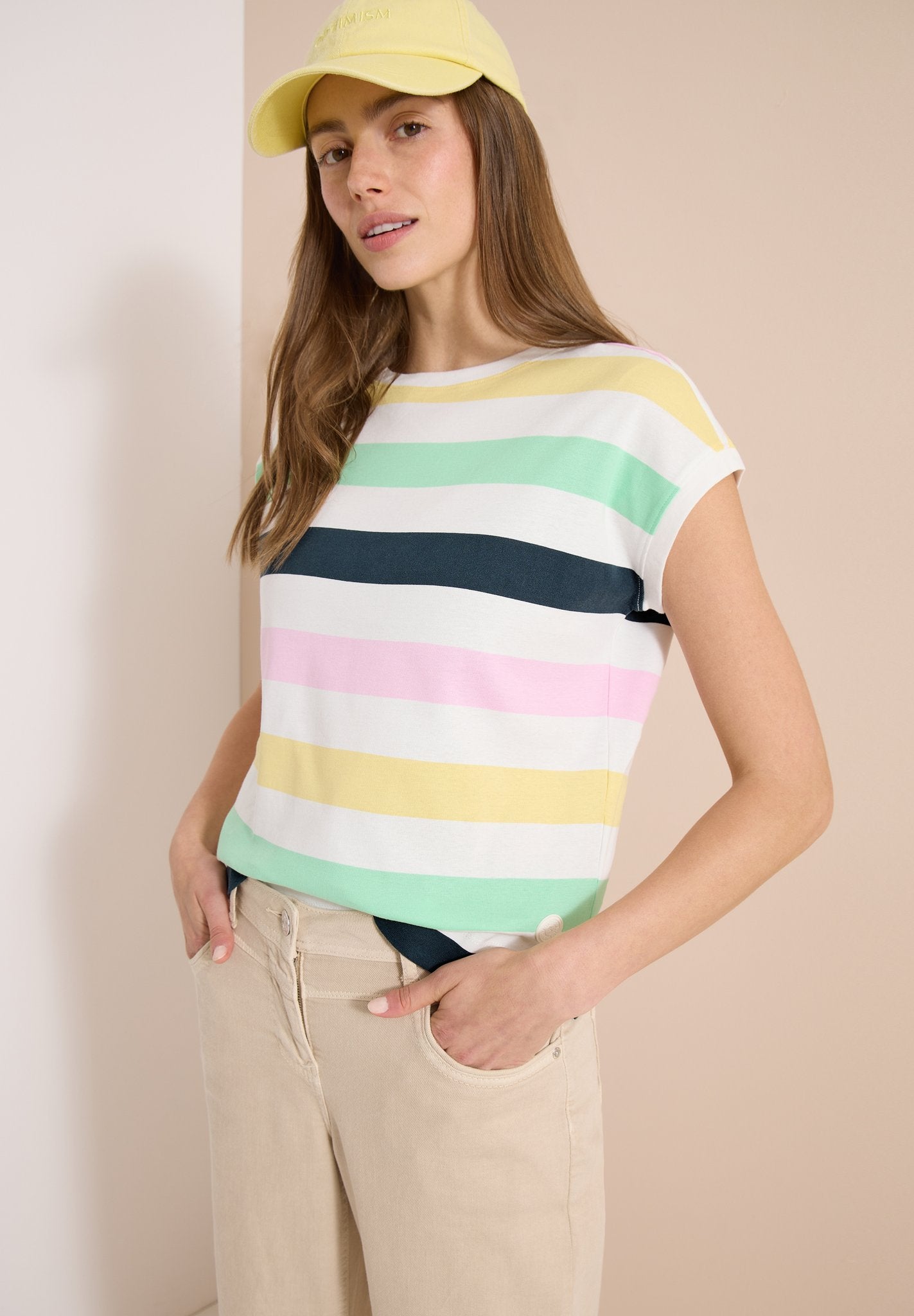 Cecil Damen T-Shirts  Vanilla W