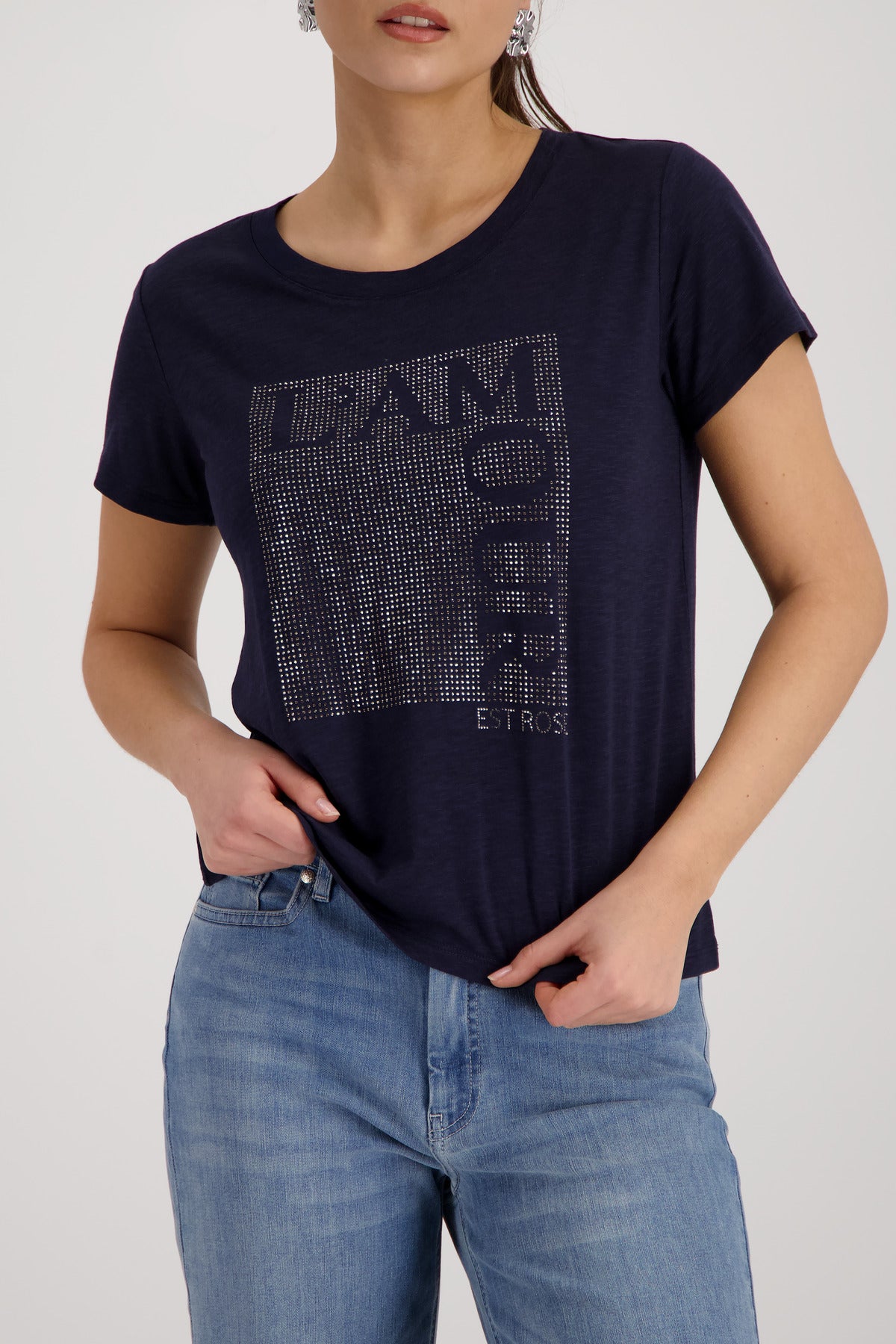 Monari Damen T-Shirts  Marine
