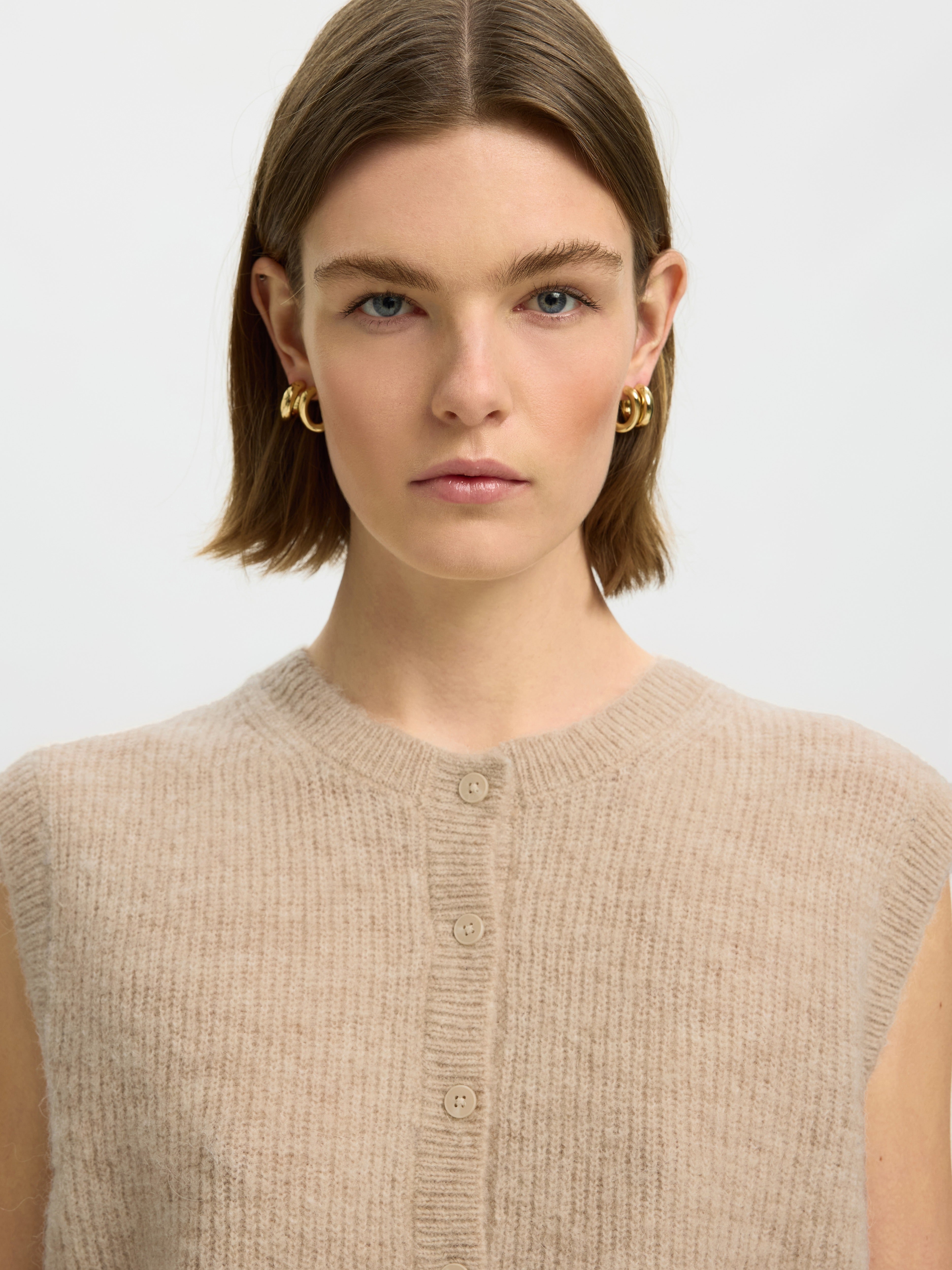 Selected Femme Damen Pullover Birch/Melange