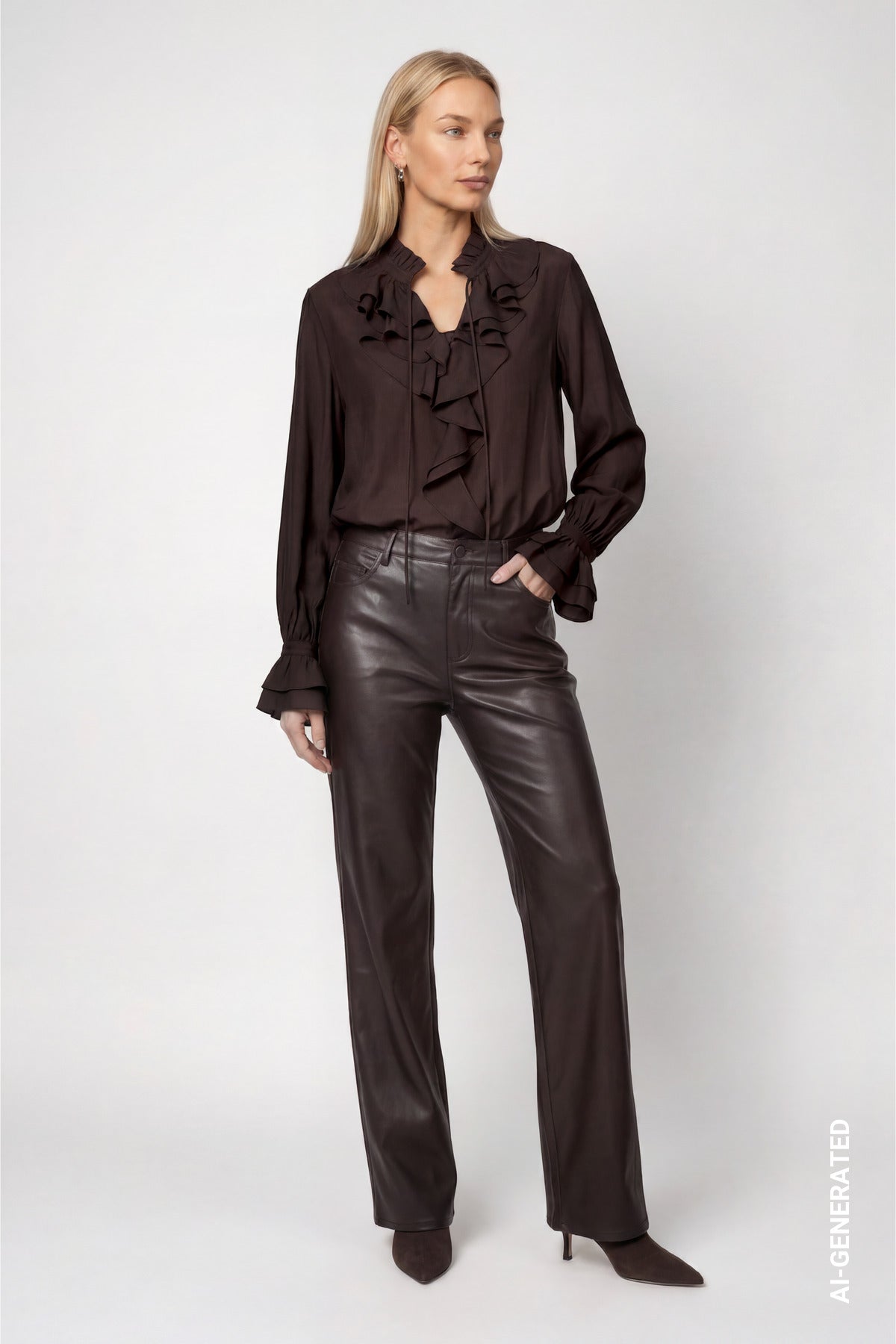 Monari Damen Blusen Black Coffe