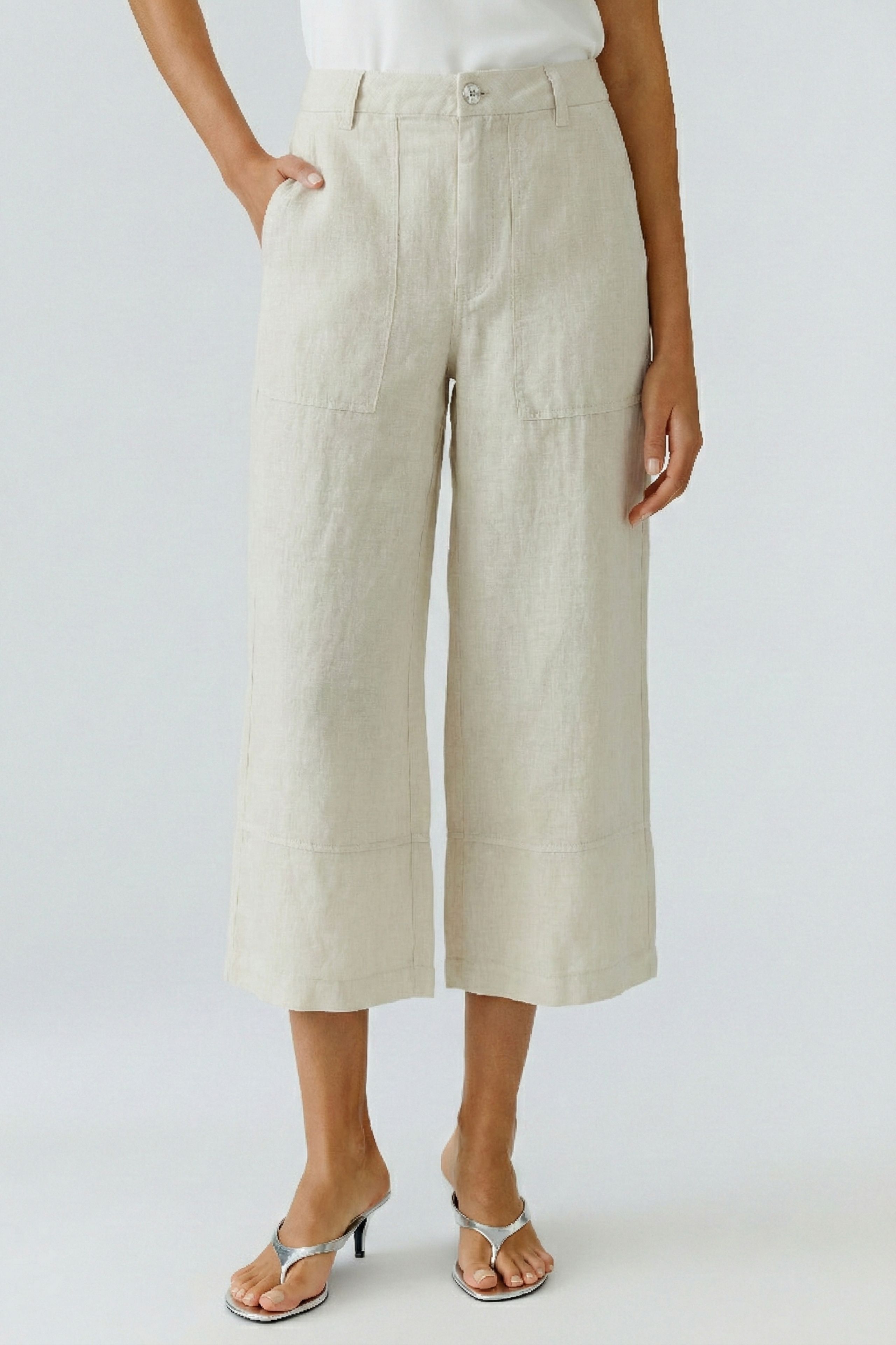 Oui Damen Jeans Biscuit