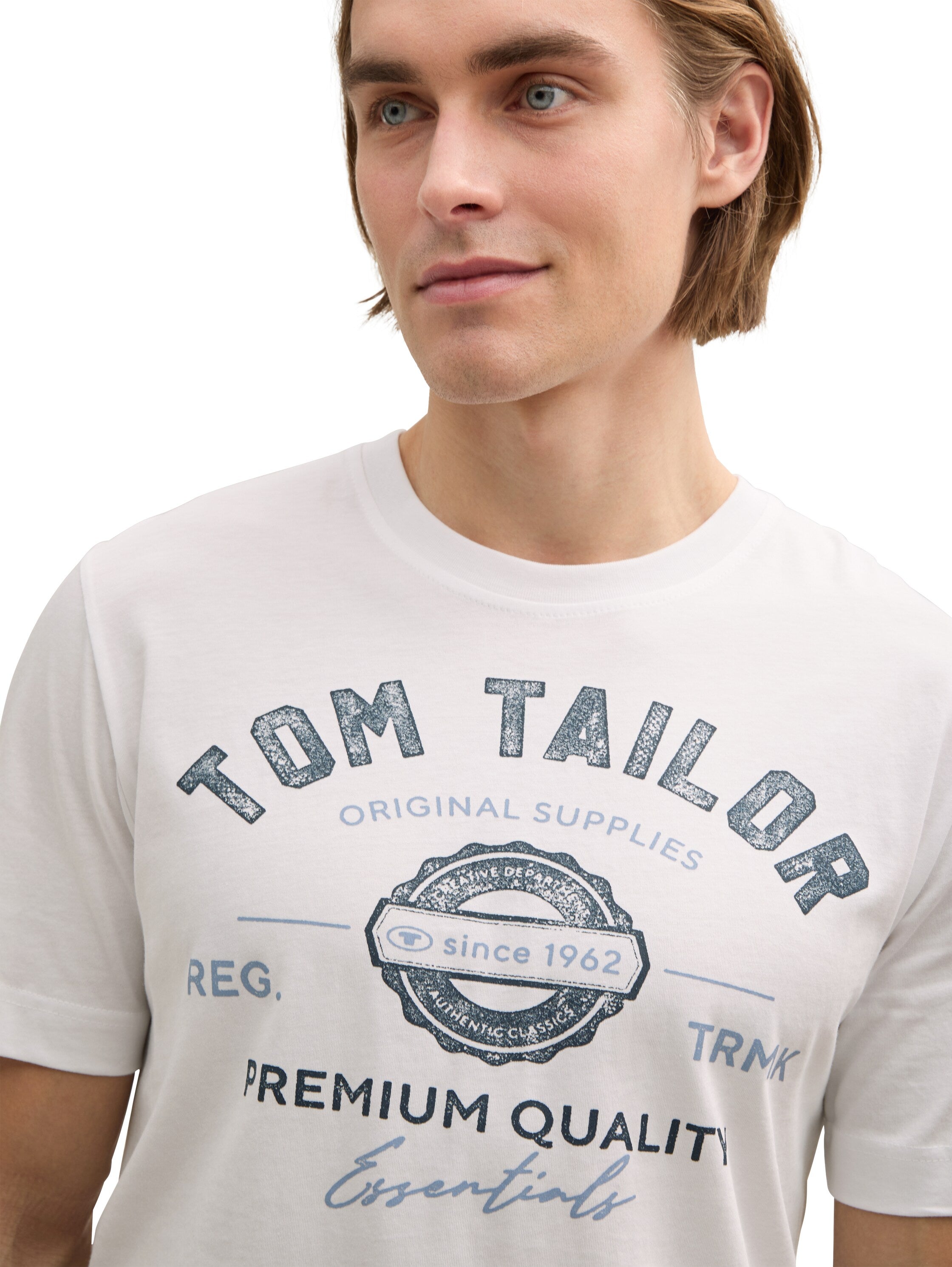 Tom Tailor Herren T-Shirts kurz White