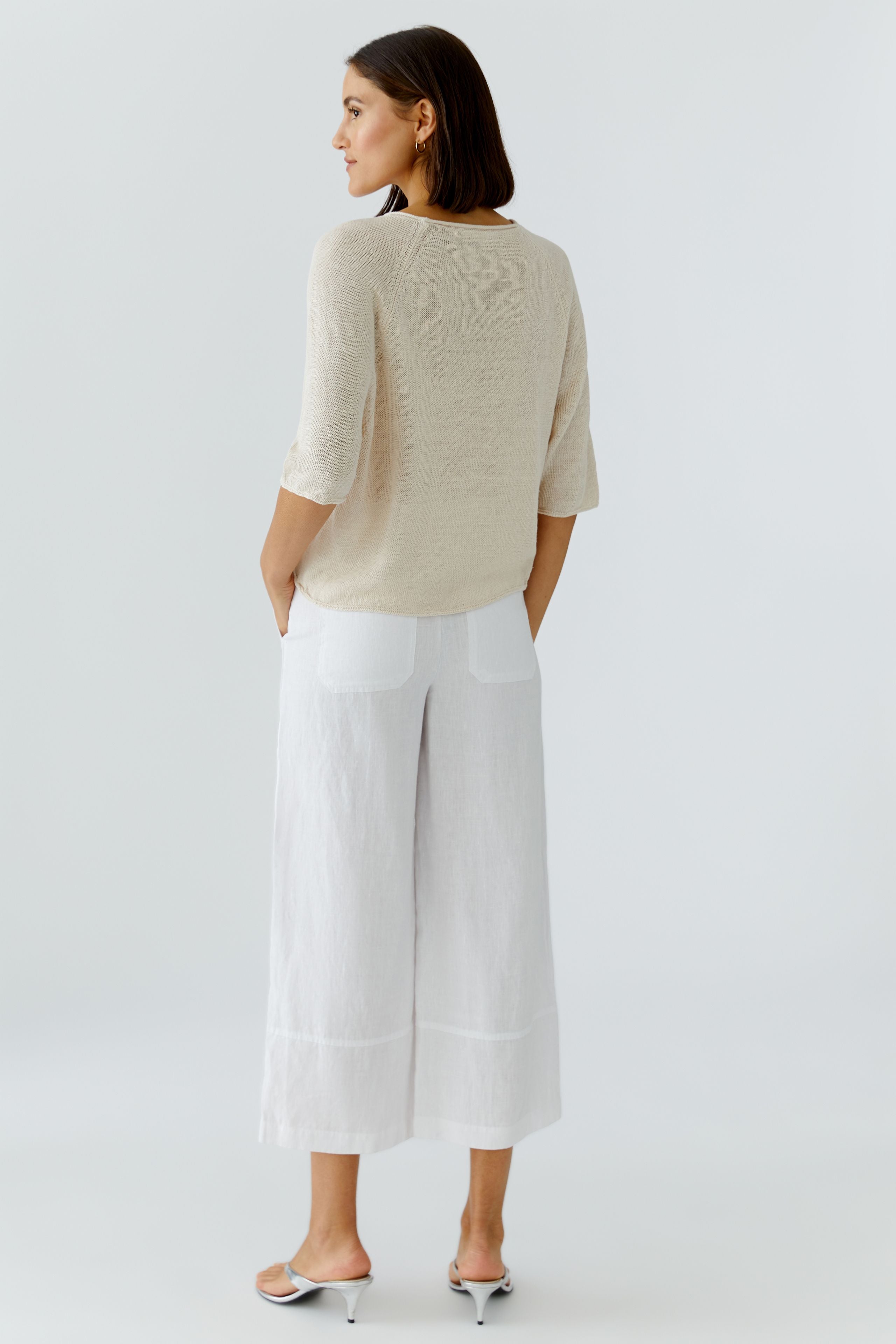 Oui Damen Pullover  Biscuit