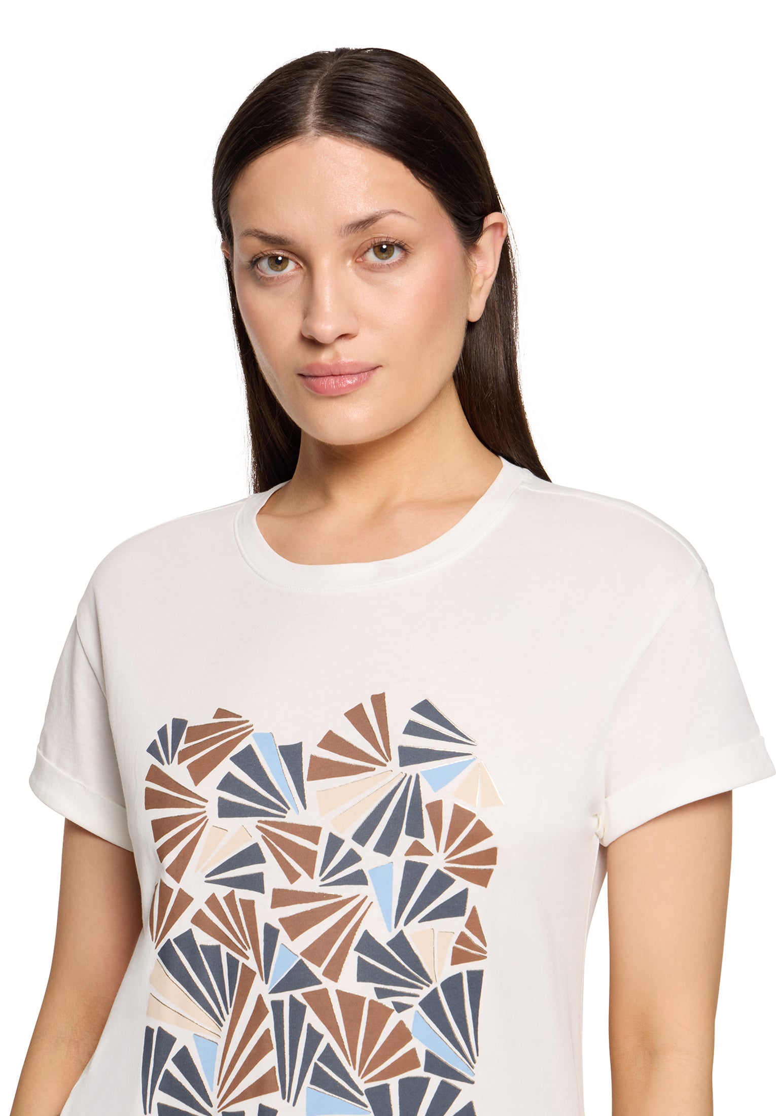 Betty & Co Damen T-Shirts Patch Cream/Bro
