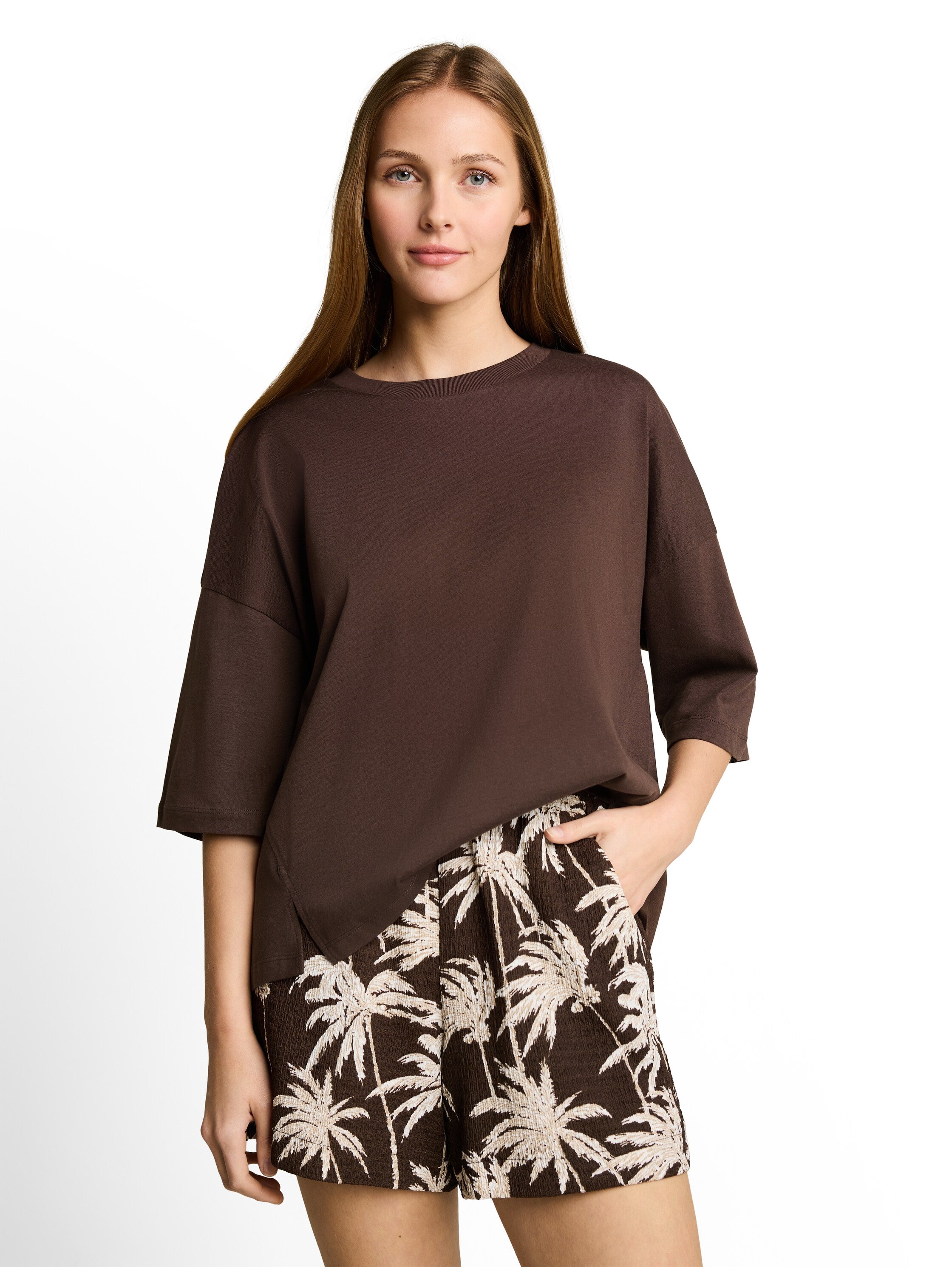 Tom Tailor denim Damen T-Shirts Cool Dark Brown