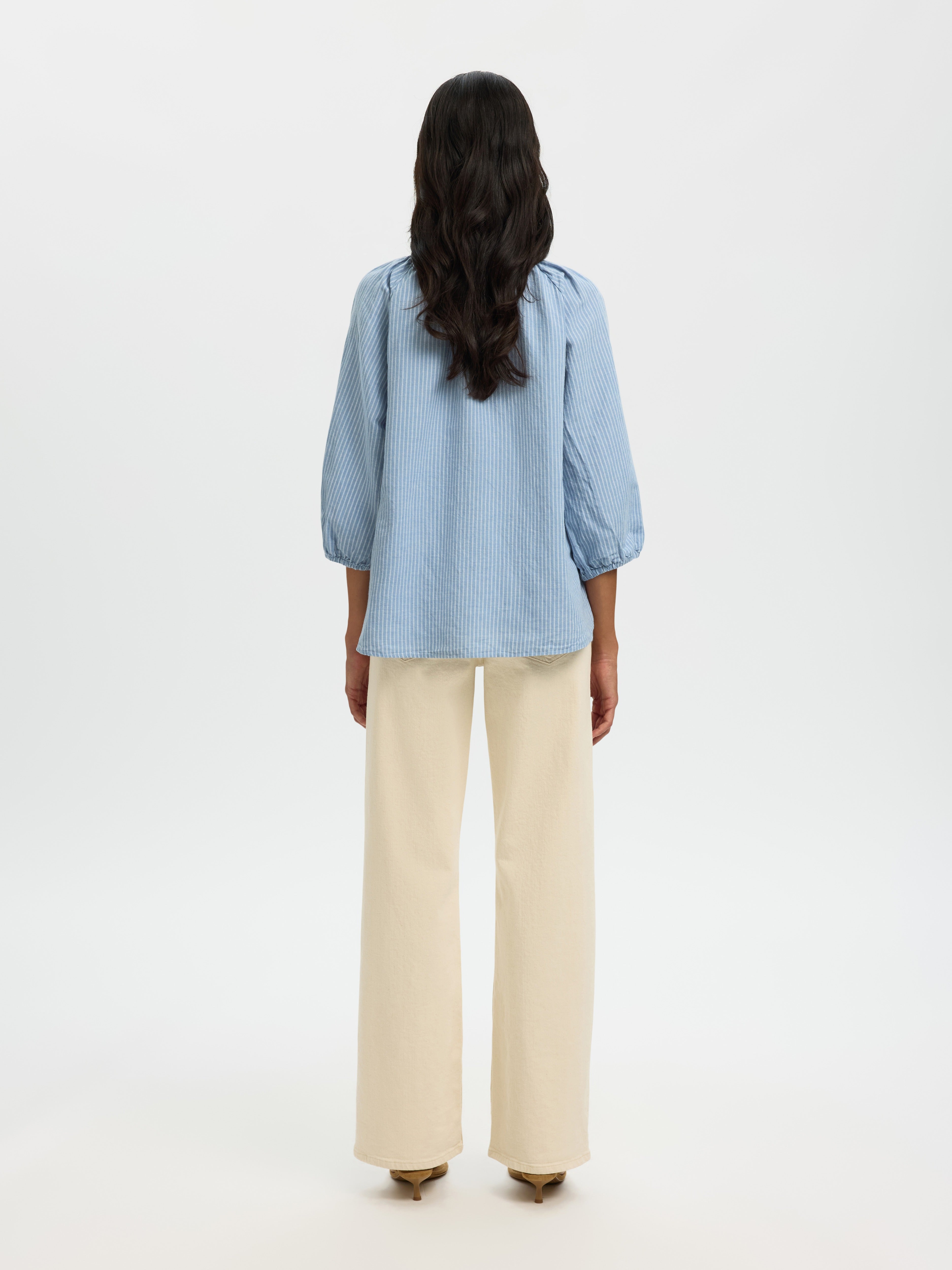Selected Femme Damen Blusen Dusty Blue/Brig