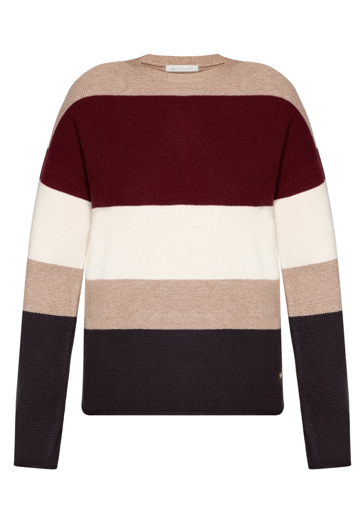Betty & Co Damen Pullover Dark Red/Taupe