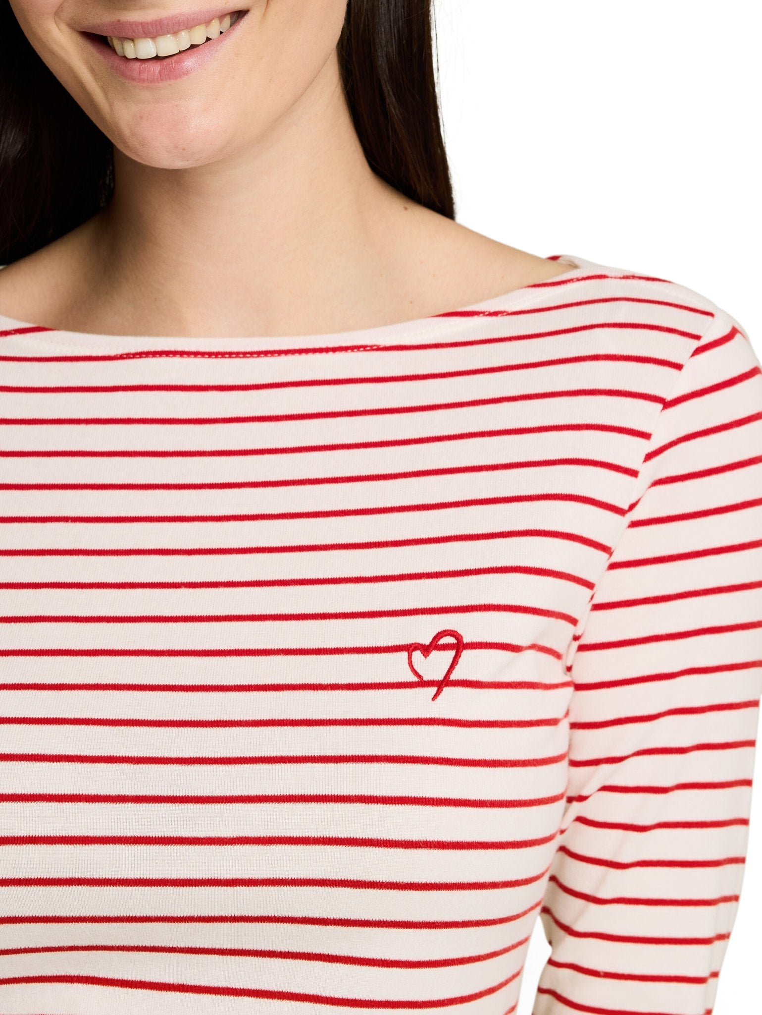 Tom Tailor Damen T-Shirts Red Offwhite St