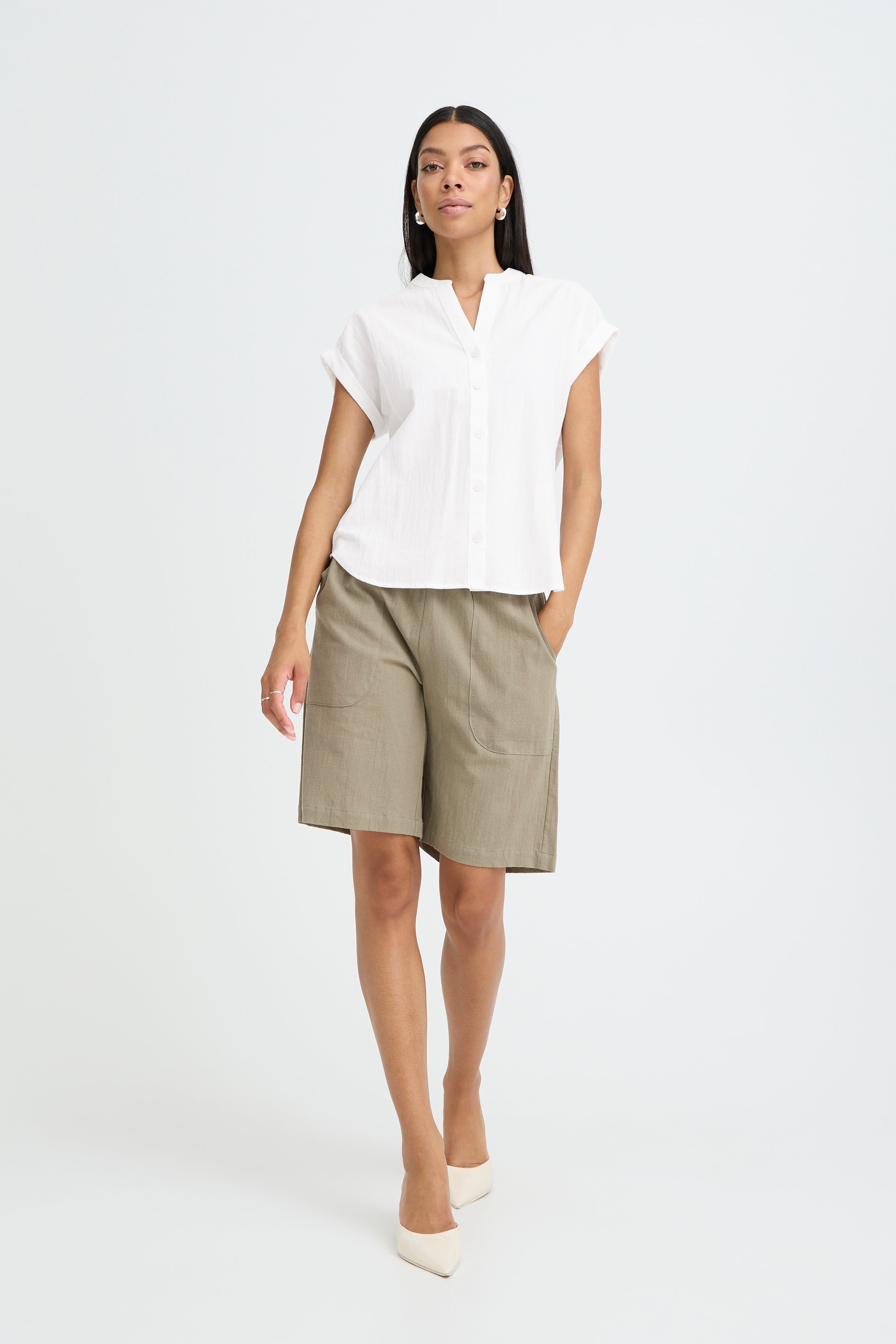 b.young Damen Blusen Optical White