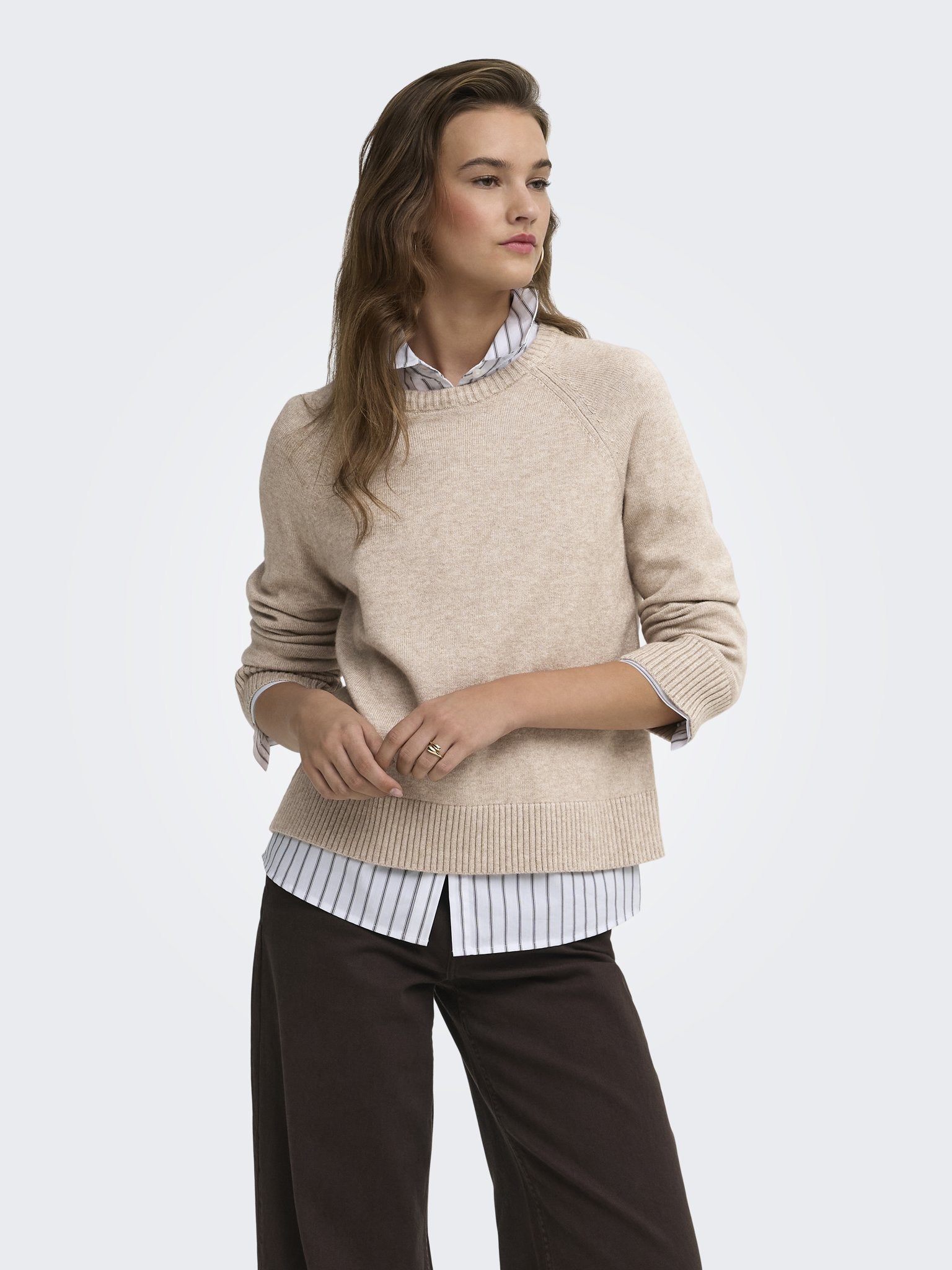 only Damen Pullover Mocha Meringue/