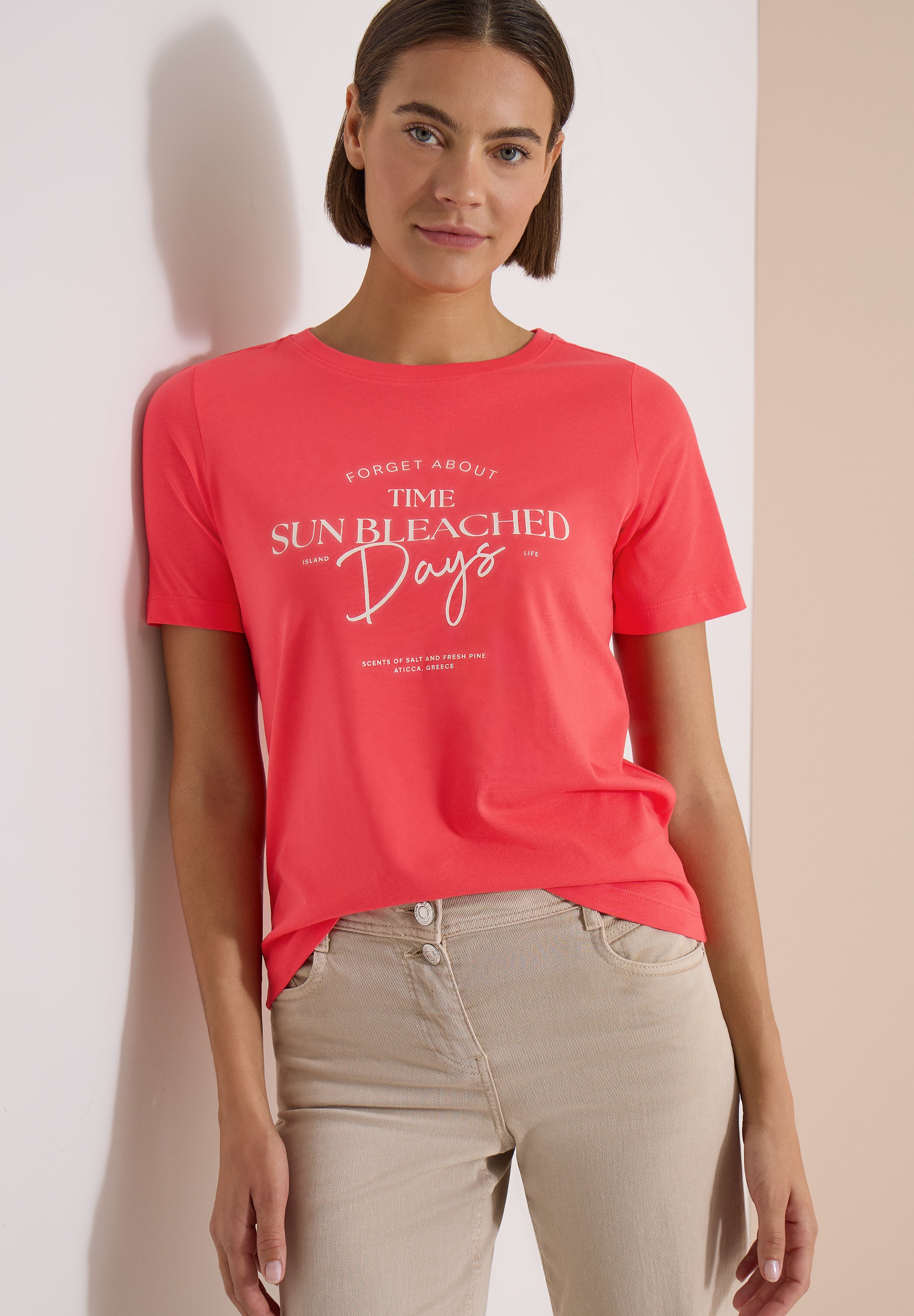 Cecil Damen T-Shirts Coral