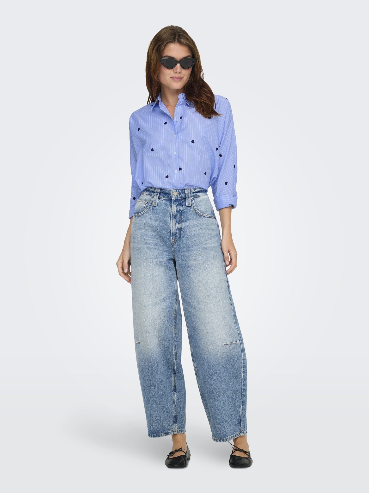 Only Damen Blusen Moonlight Blue/