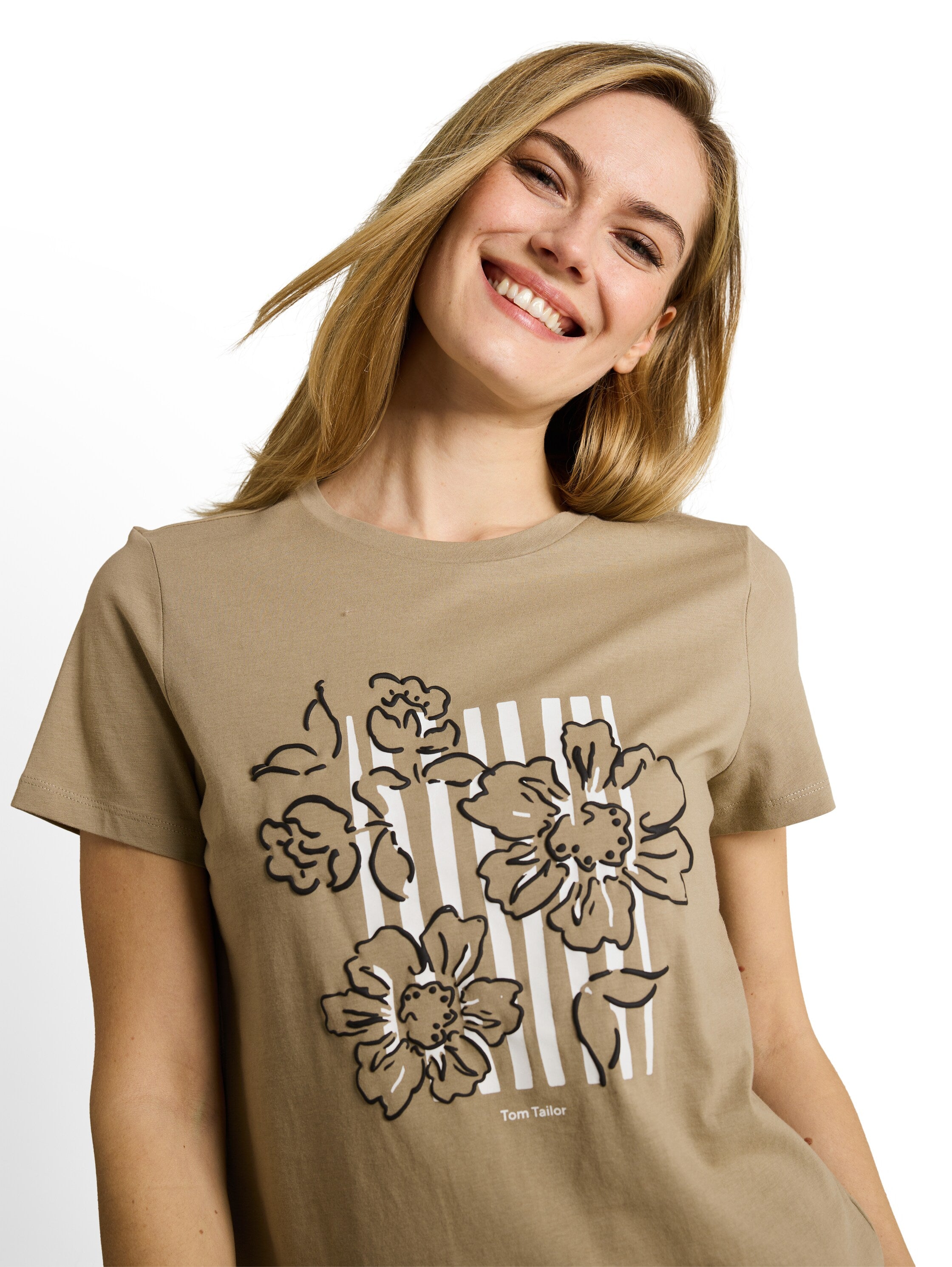 Tom Tailor Damen T-Shirts Silver Olive