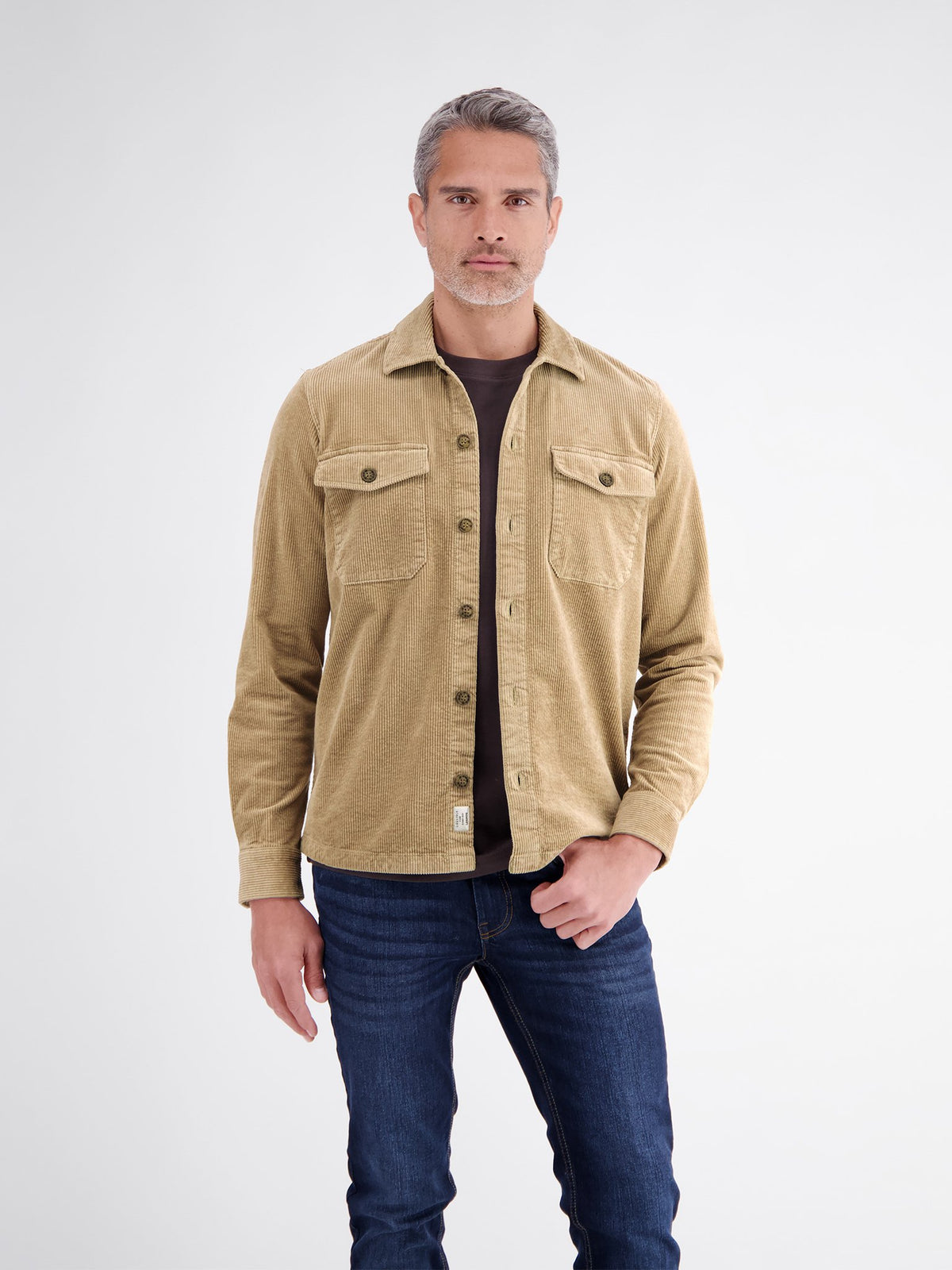 Lerros Herren Hemden Gravel Beige