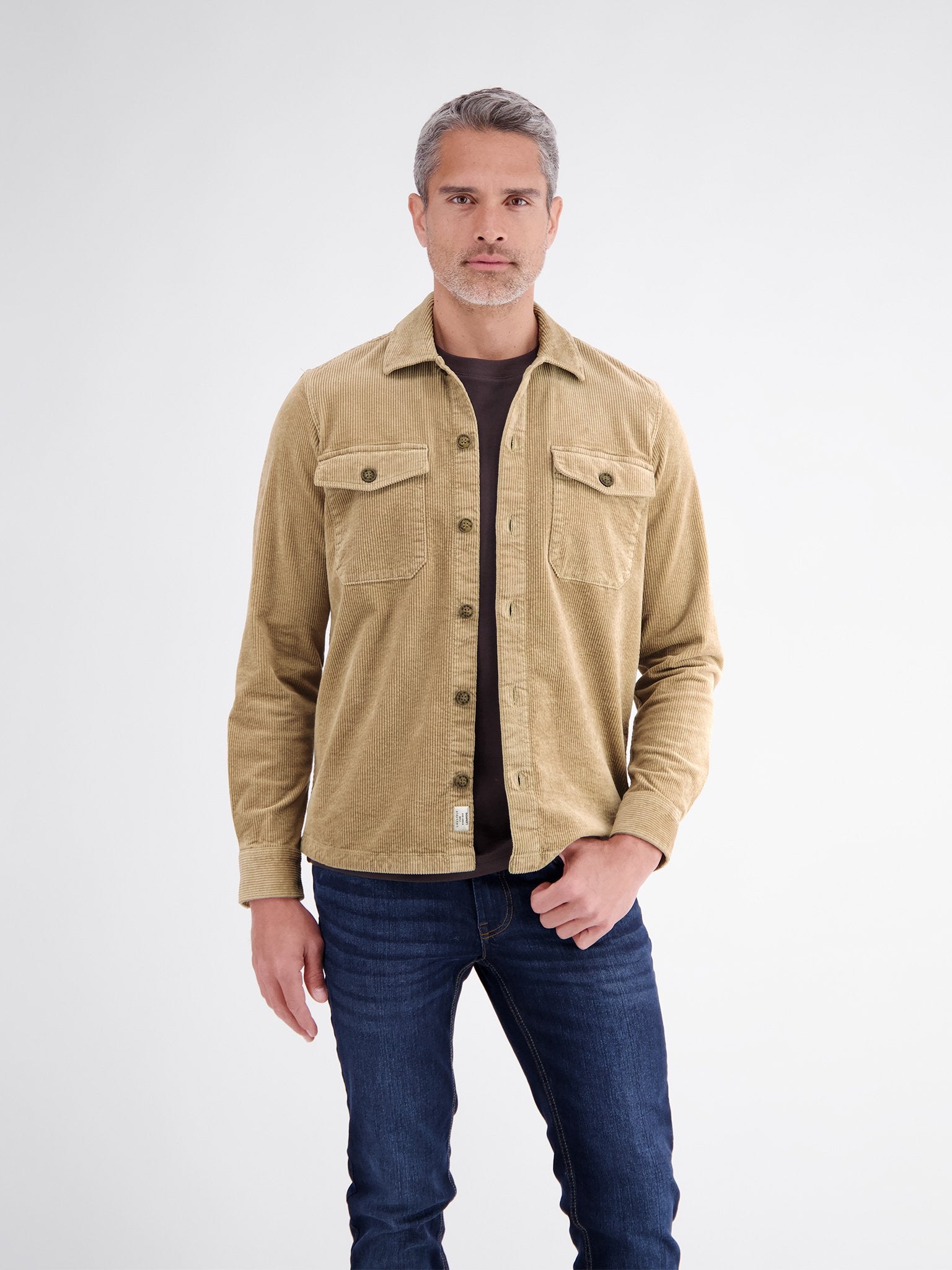 Lerros Herren Hemden Gravel Beige