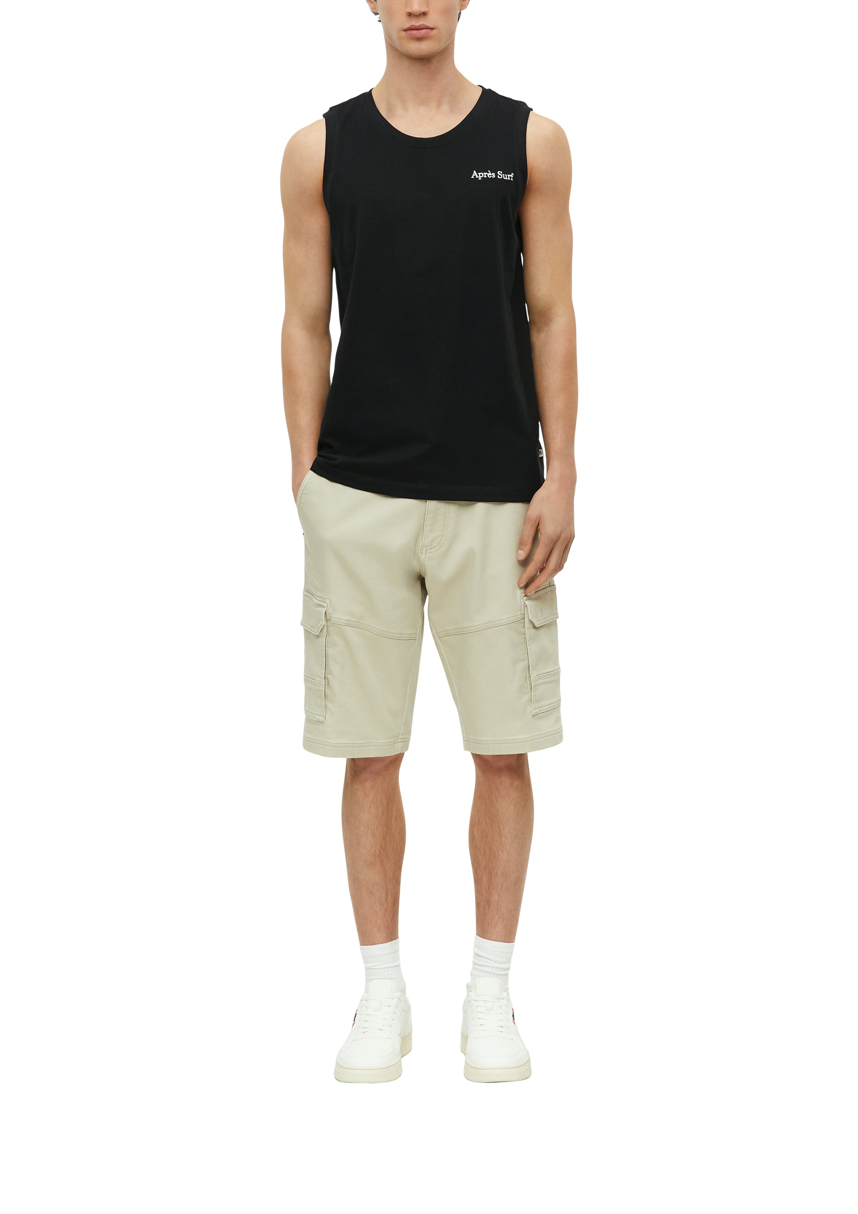 S. Oliver red Herren T-Shirts kurz Grey/Black