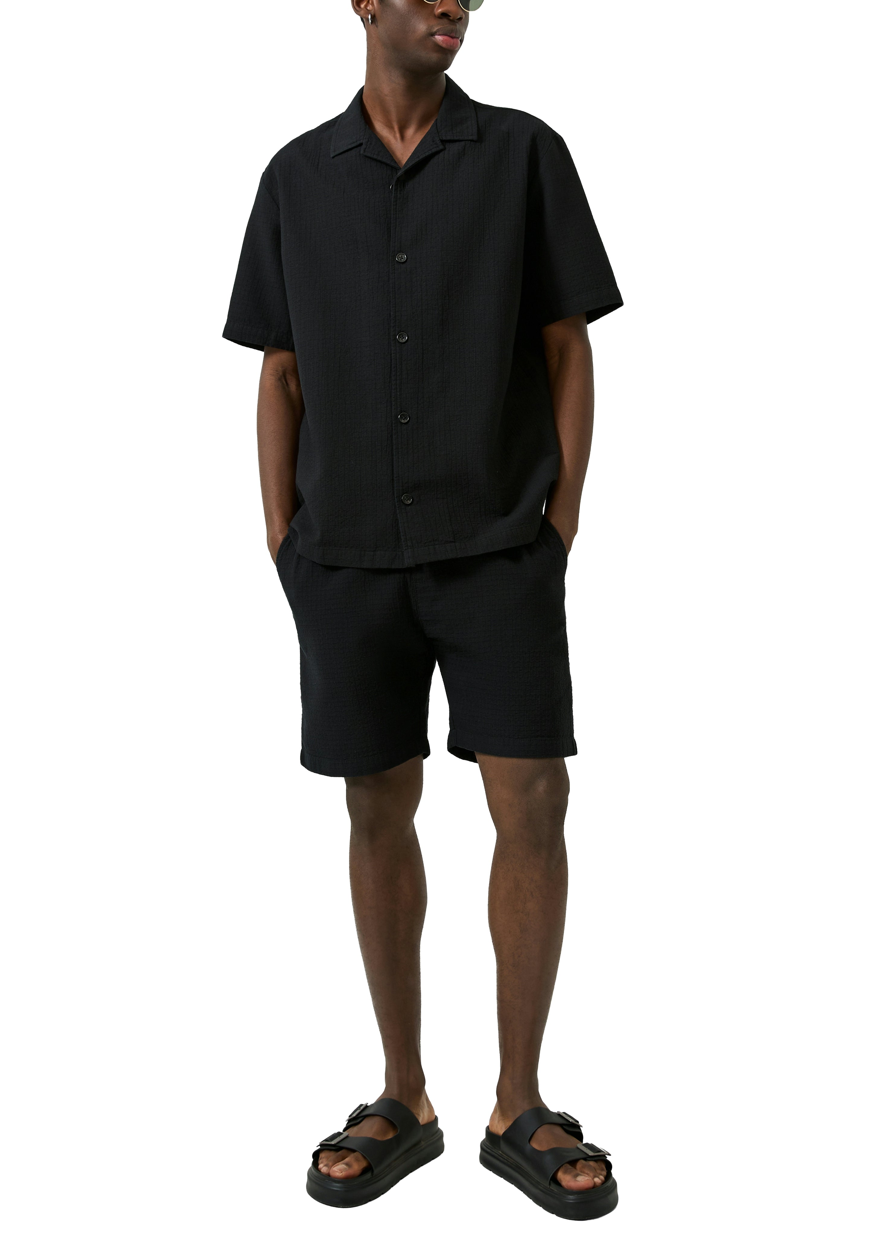 QS by S.Oliver Herren Hemden kurz Grey/Black