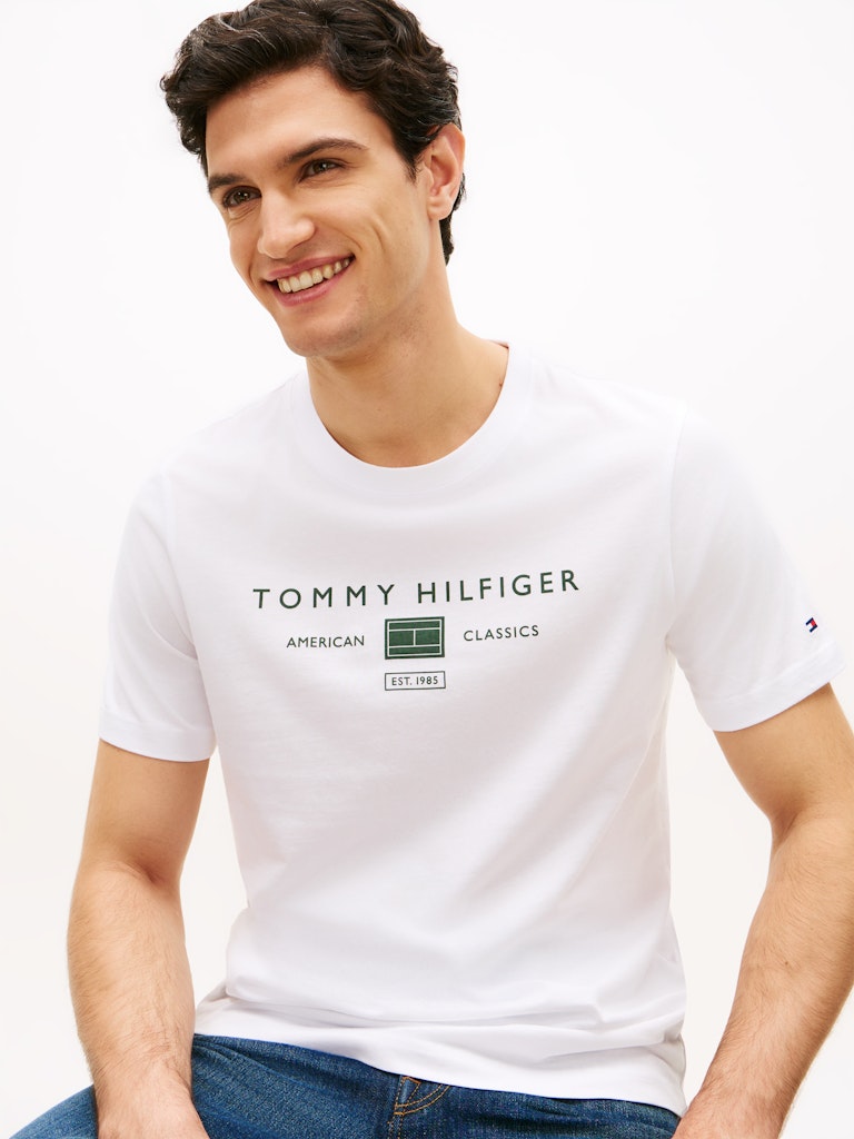Tommy Hilfiger Herren T-Shirts kurz Ybr White