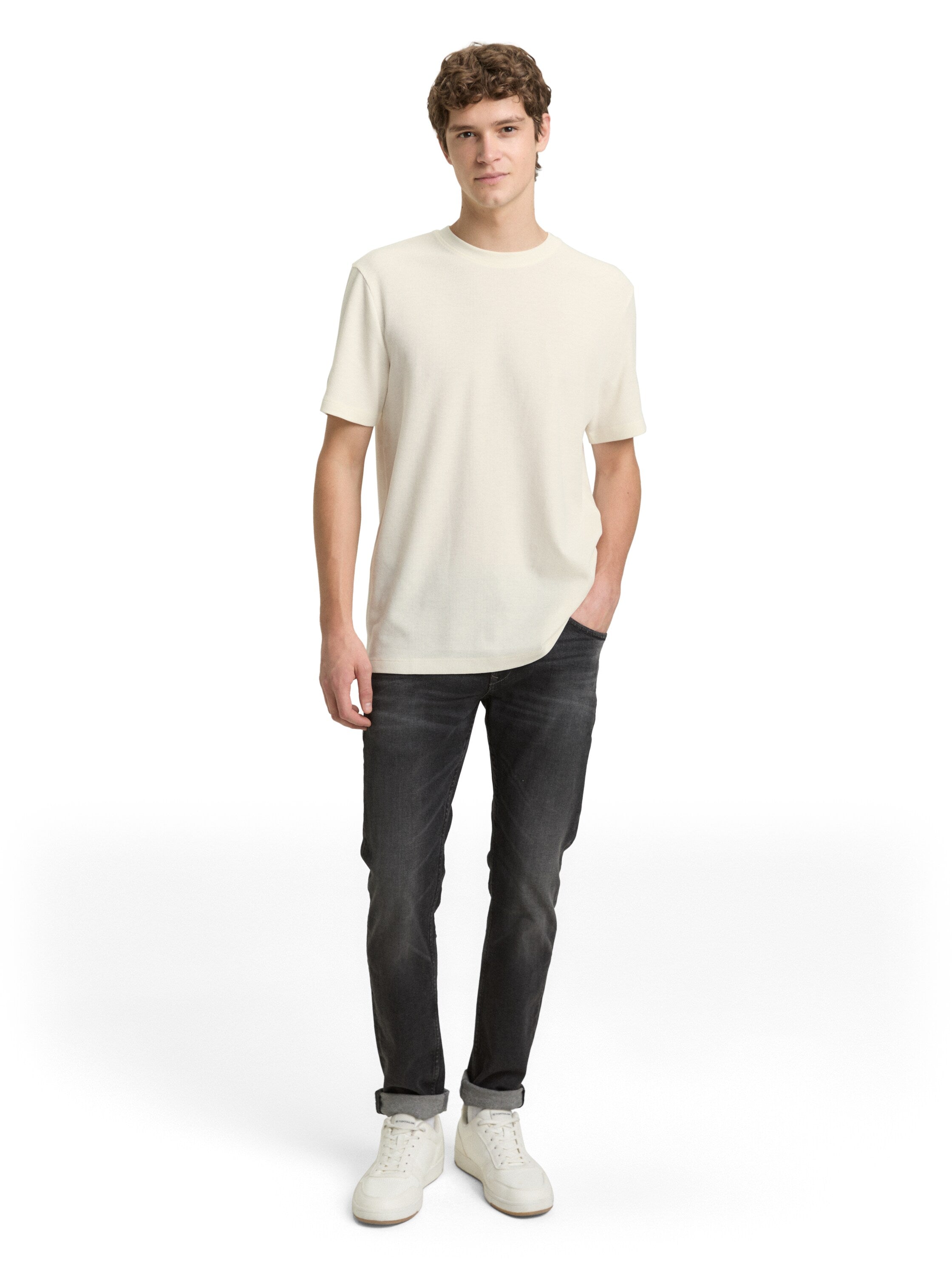 Tom Tailor denim Herren T-Shirts kurz Wool White
