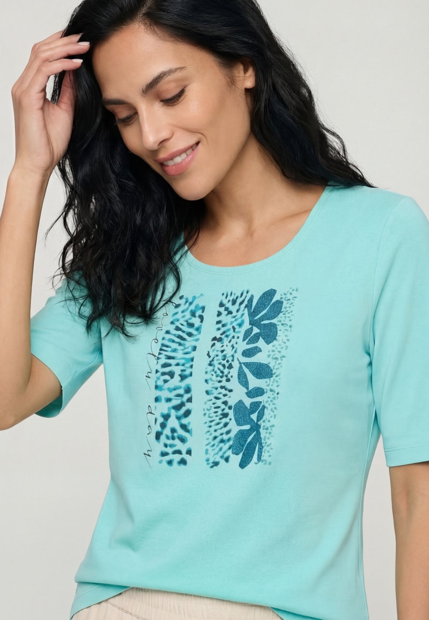 Olsen Damen T-Shirts  Pool Blue