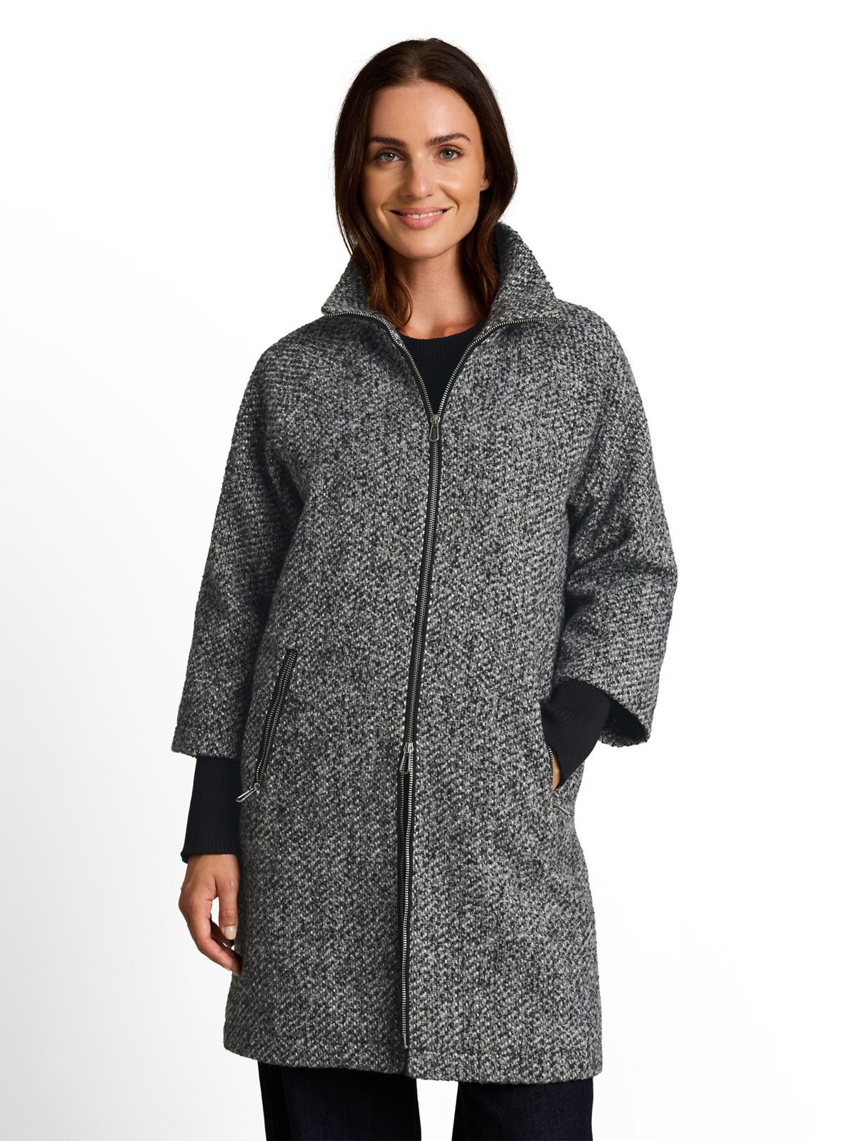 Tom Tailor Damen Mantel Grey Black Mela