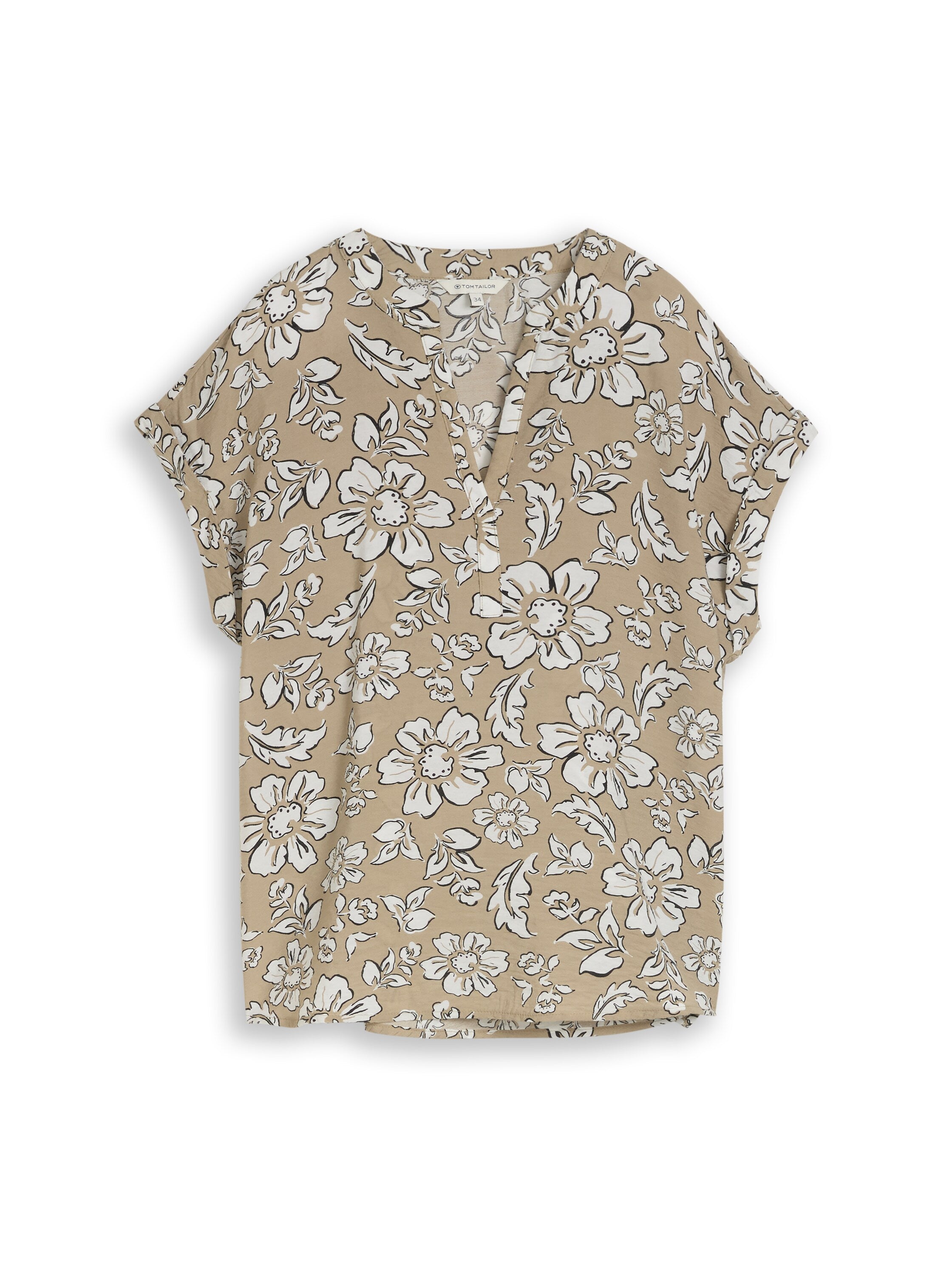 Tom Tailor Damen Blusen Olive Big Flowe