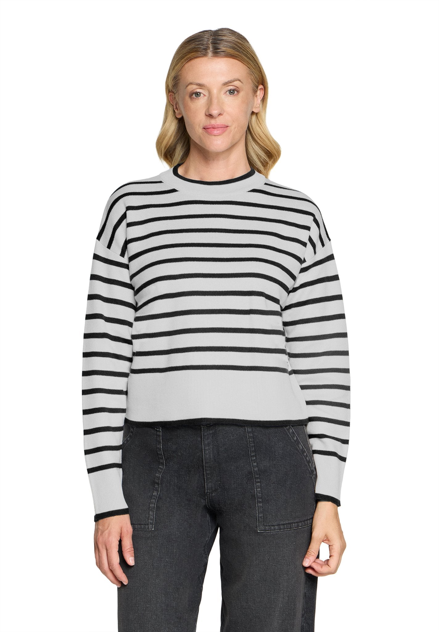 Betty & Co Damen Pullover Cream/Grey