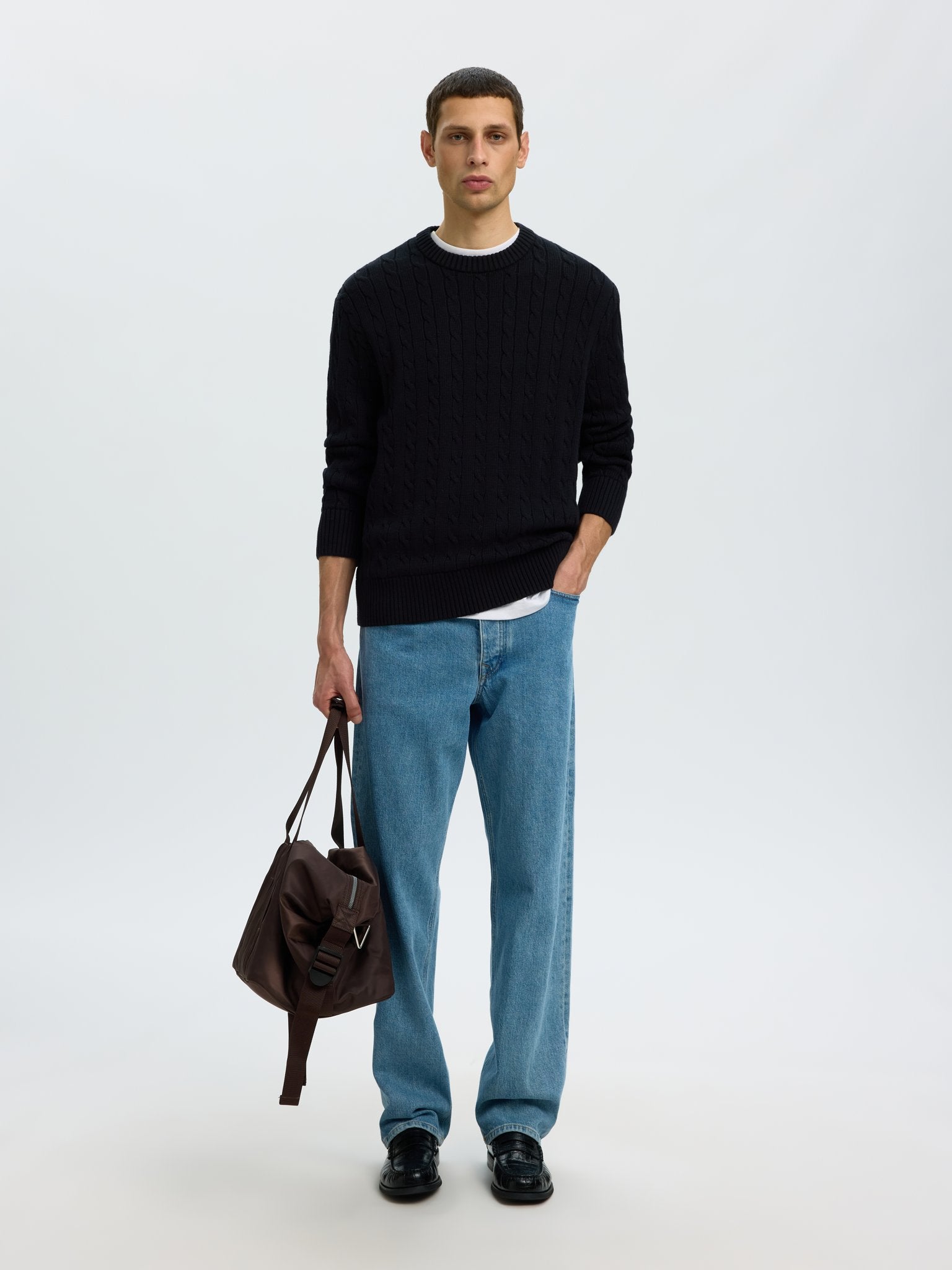 Selected homme Herren Pullover  Black