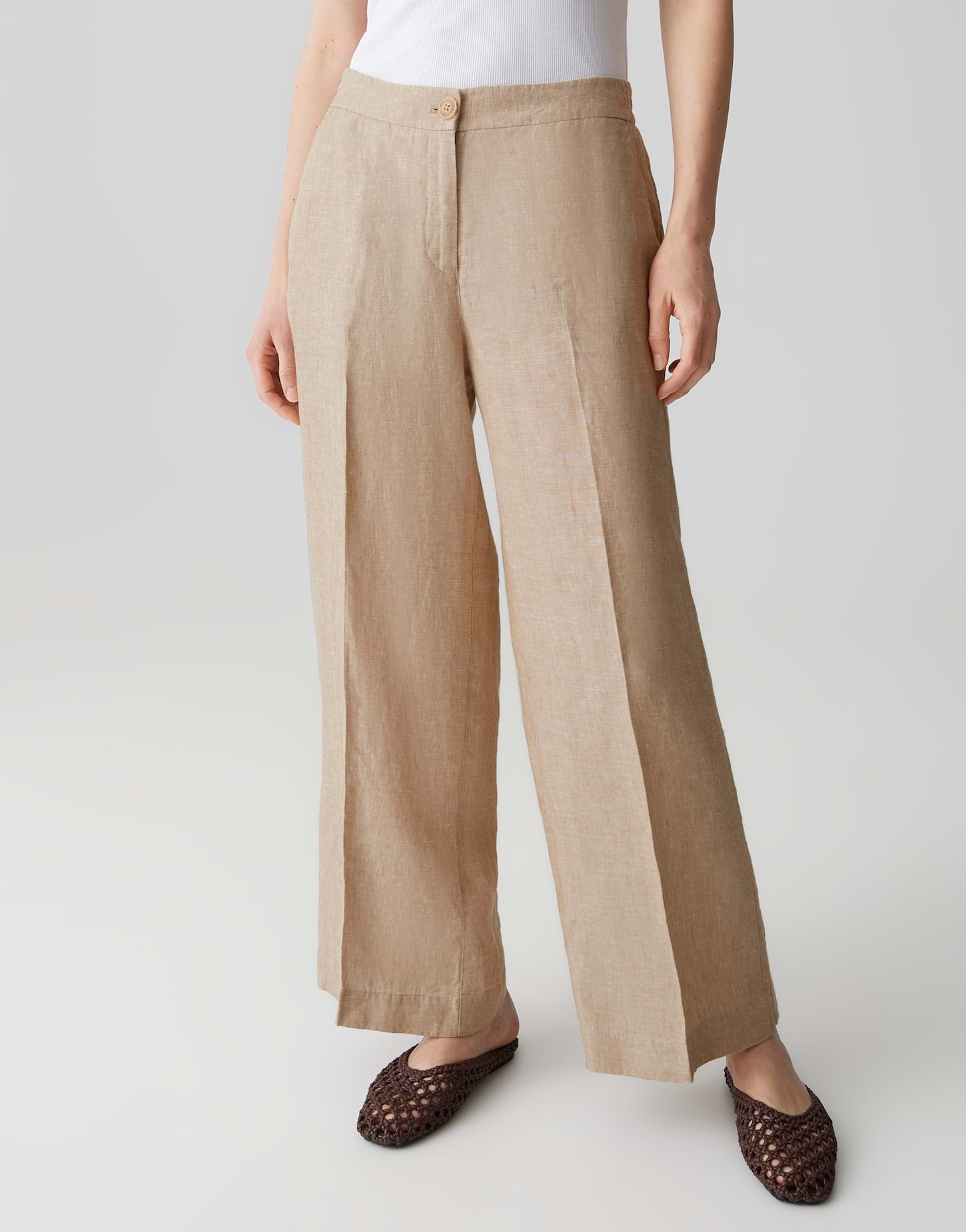 Opus Damen Hosen Golden Beige