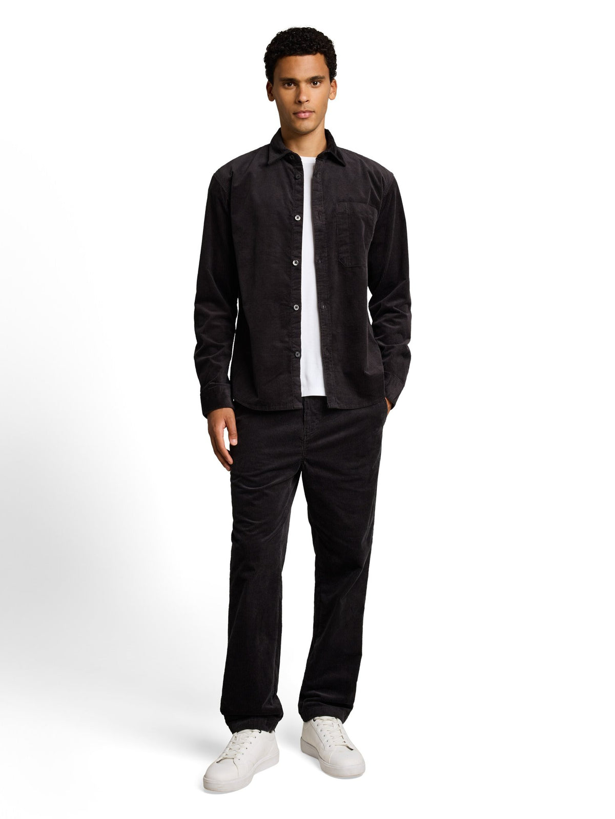 Tom Tailor denim Herren Hemden lang Coal Grey