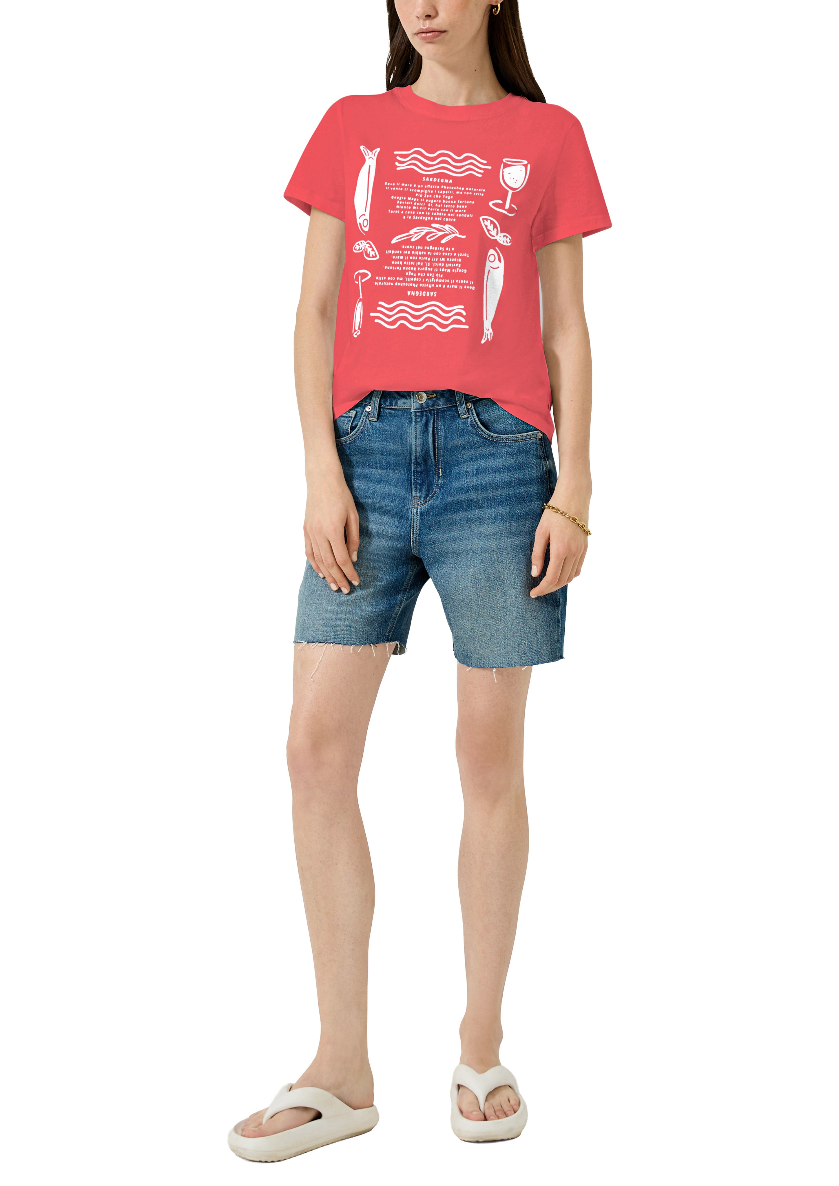 QS by S.Oliver Damen T-Shirts Red