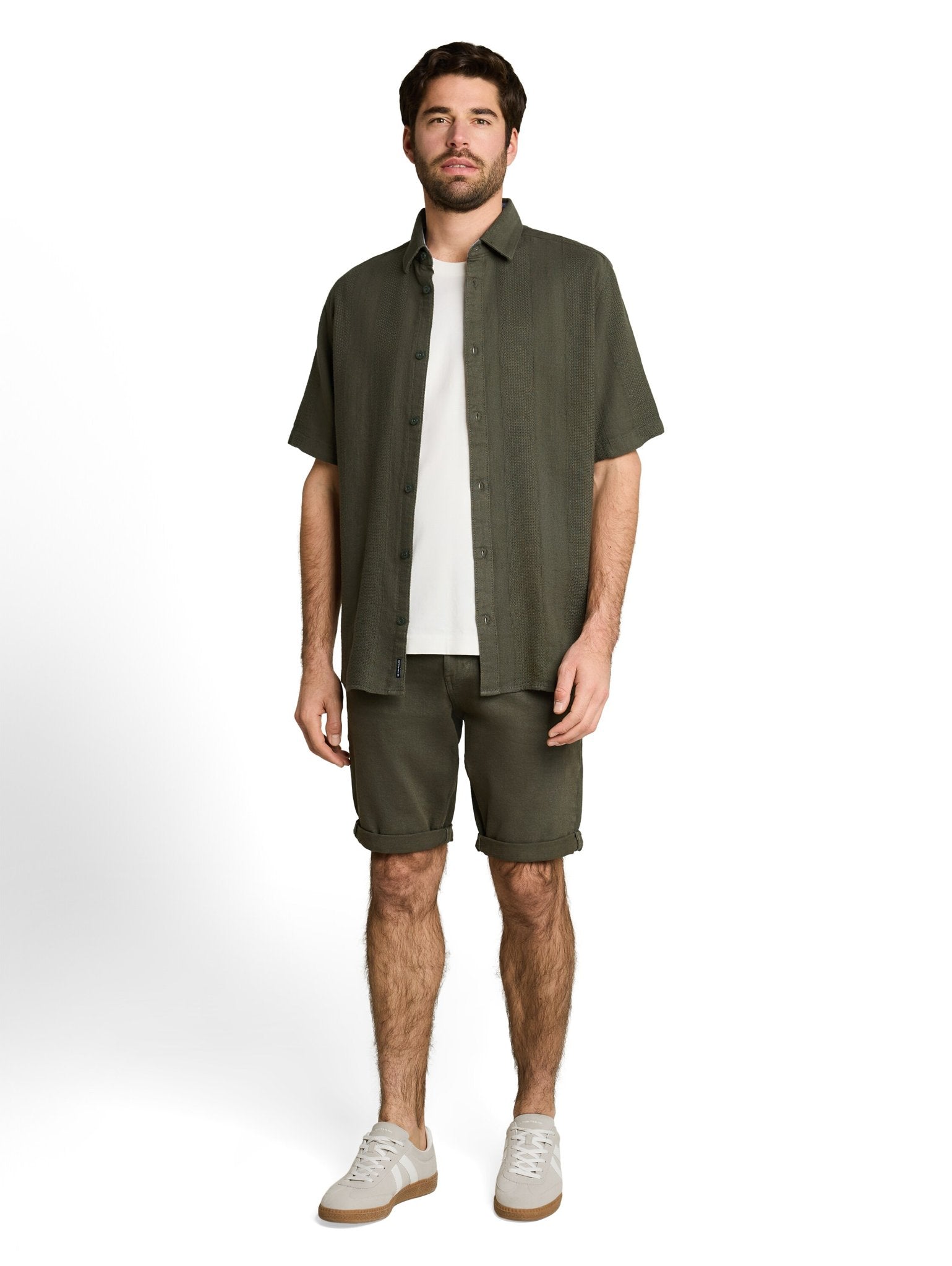 Tom Tailor Herren Hemden kurz Deep Leaf Green