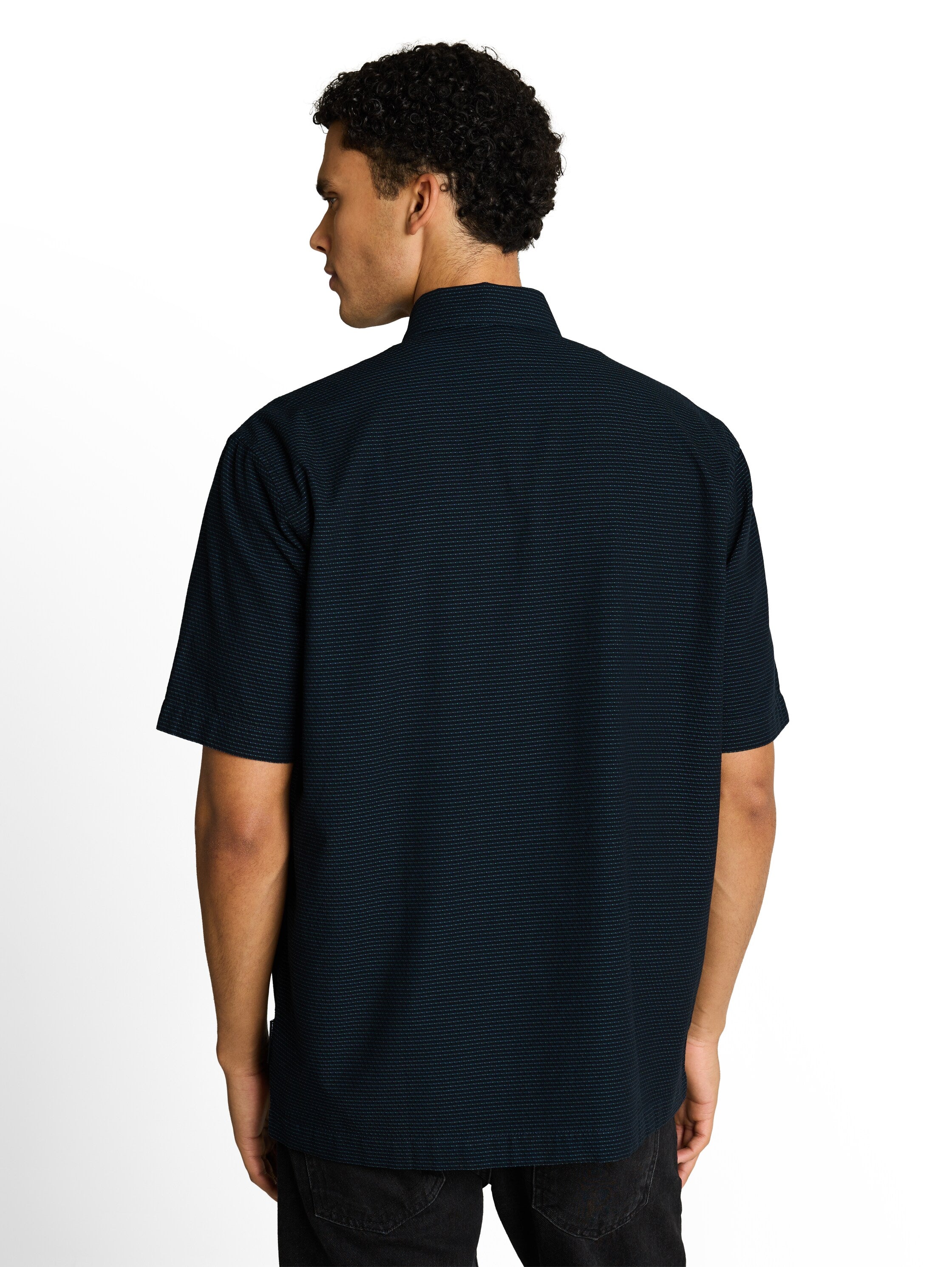 Tom Tailor denim Herren Hemden kurz Black Blue Hori