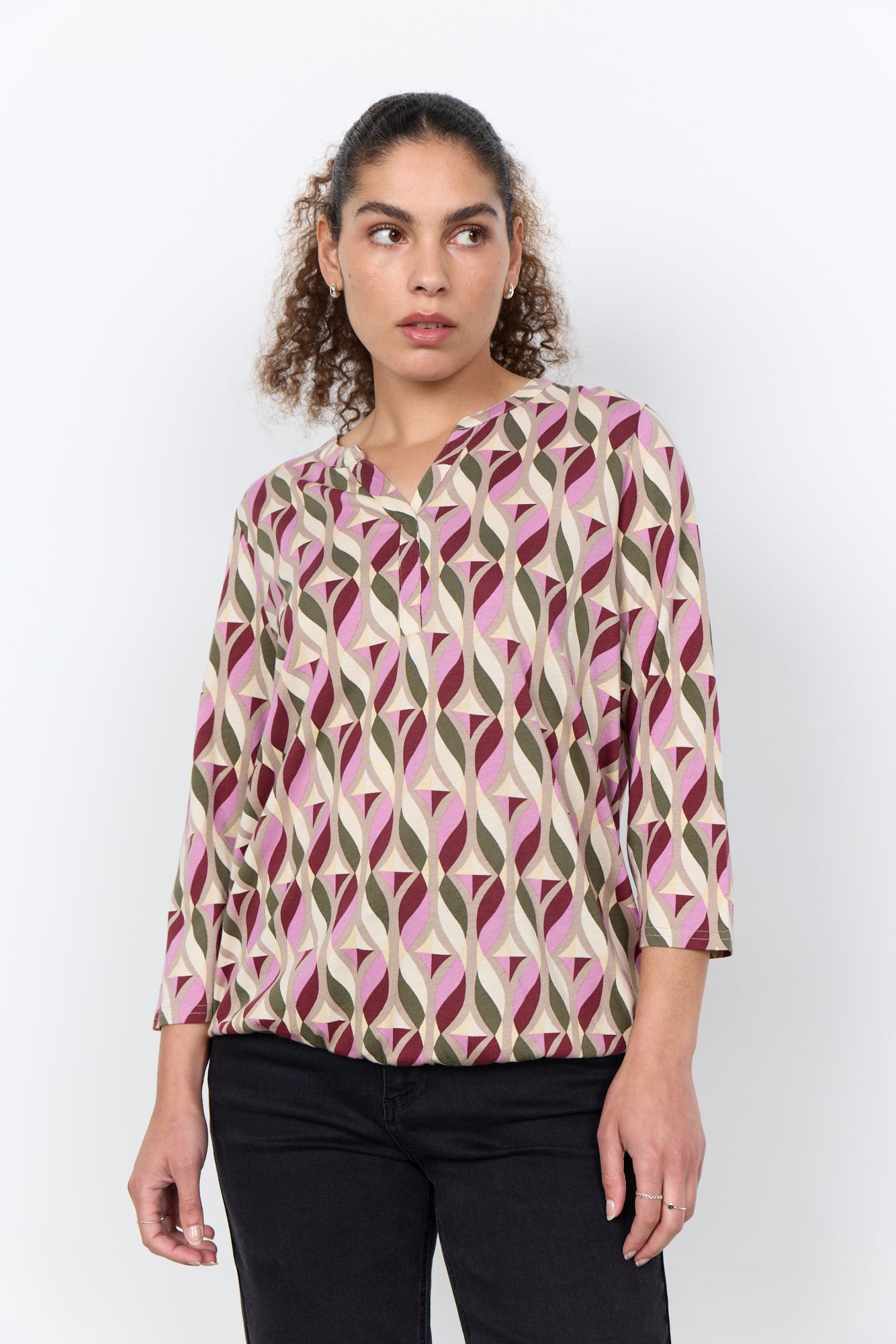 Soya Concept Damen Blusen kurz Oxblood Red Com