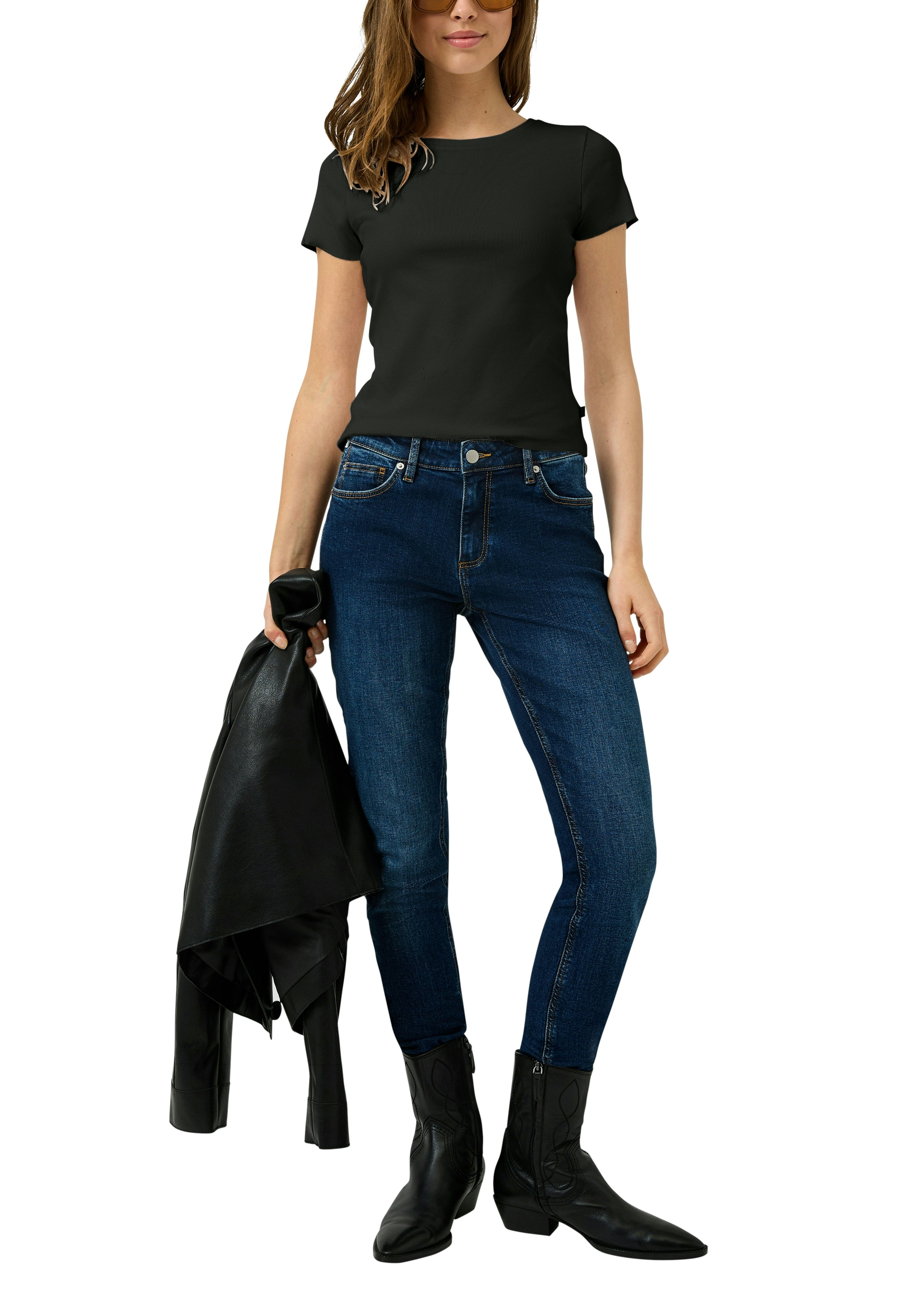 QS by S.Oliver Damen T-Shirts Grey/Black