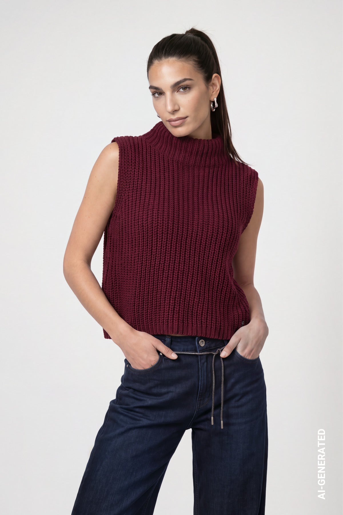 Monari Damen Pullover  Dark Bordea