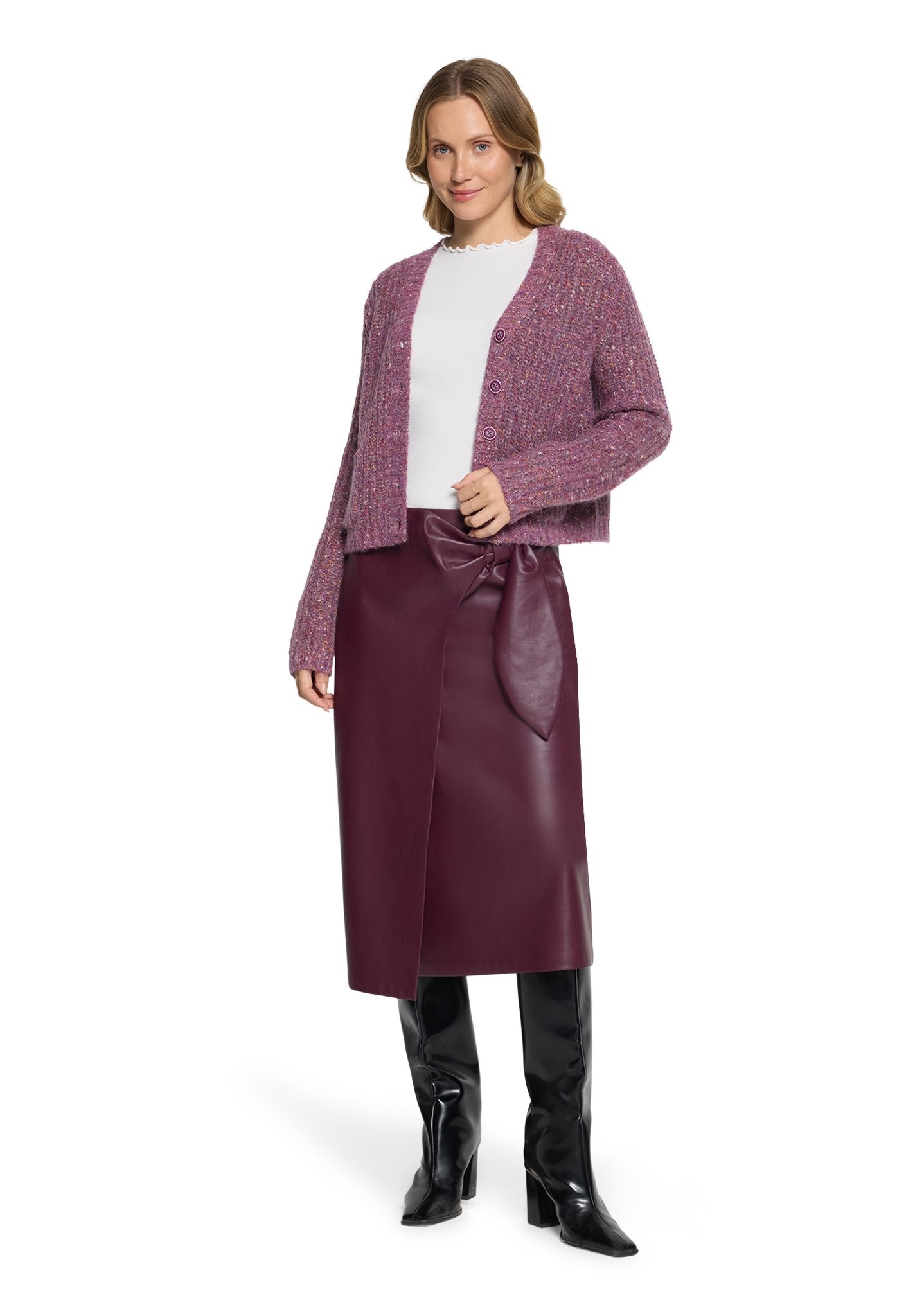 Cartoon Damen Strickjacken Dark Purple Mel