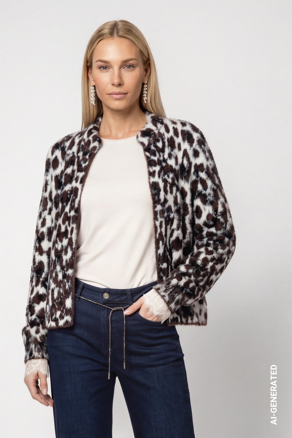 Monari Damen Strickjacken Black Coffe