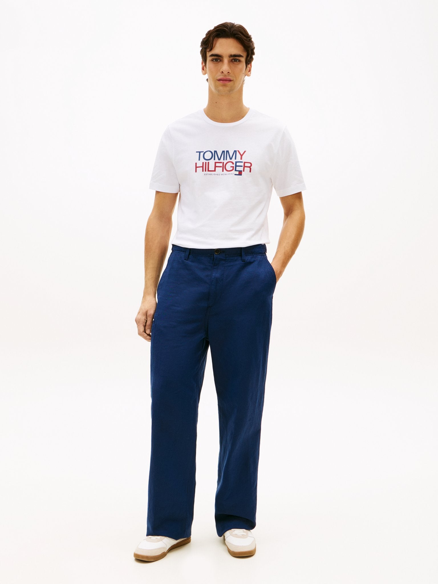 Tommy Hilfiger Herren T-Shirts kurz Ybr White
