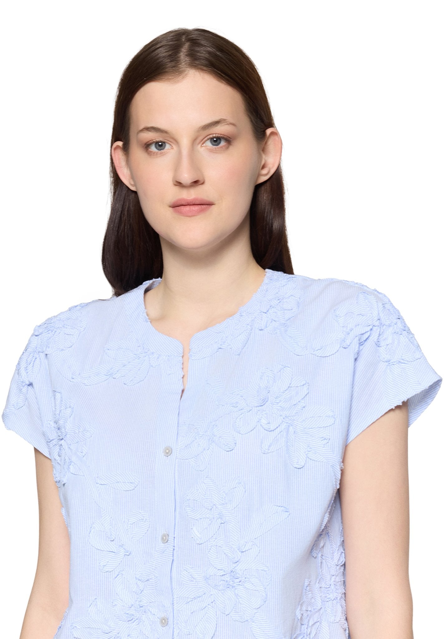 Betty & Co Damen Blusen White/Light Blu